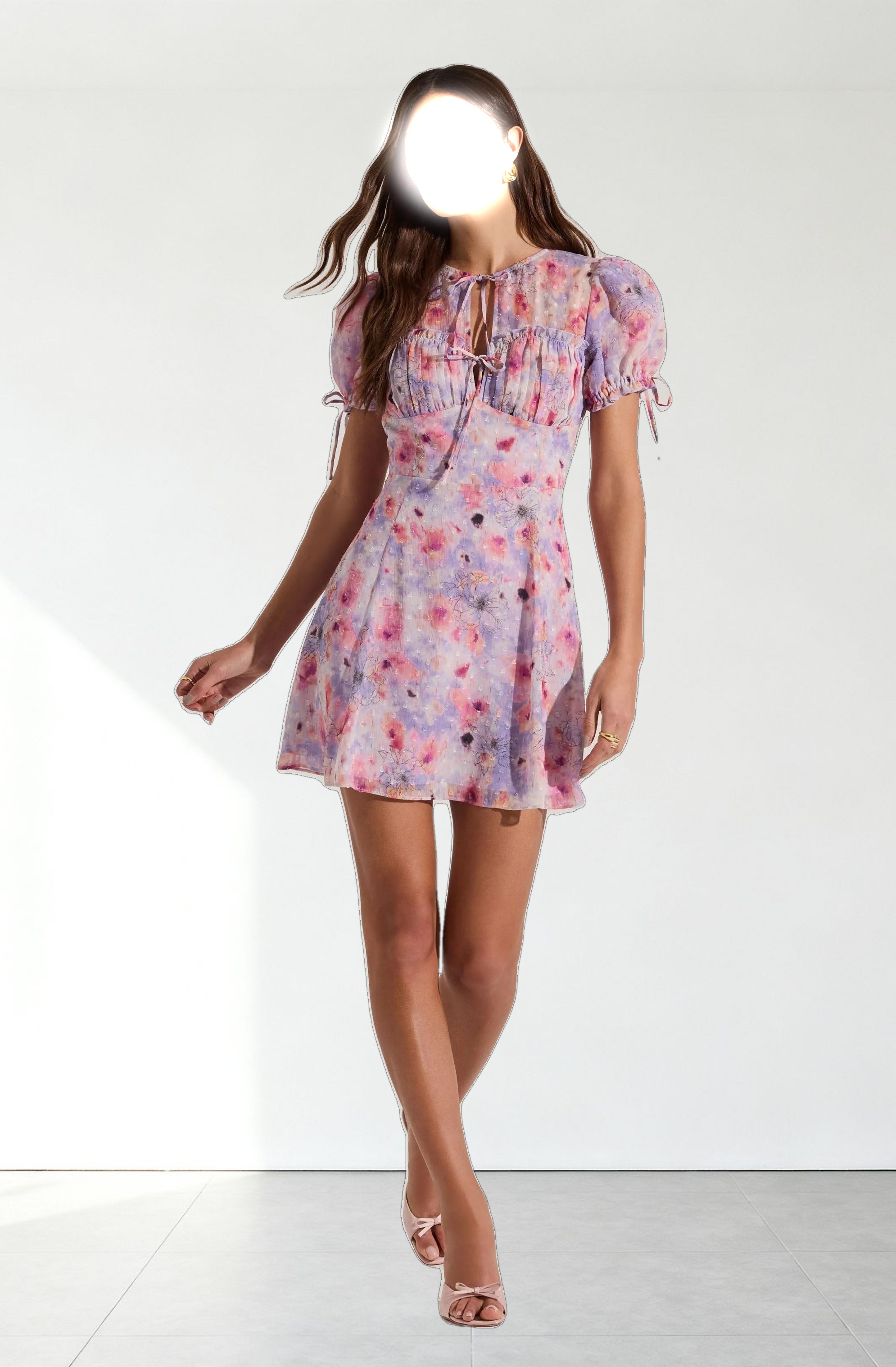 Floral Puff Sleeve Mini Dress