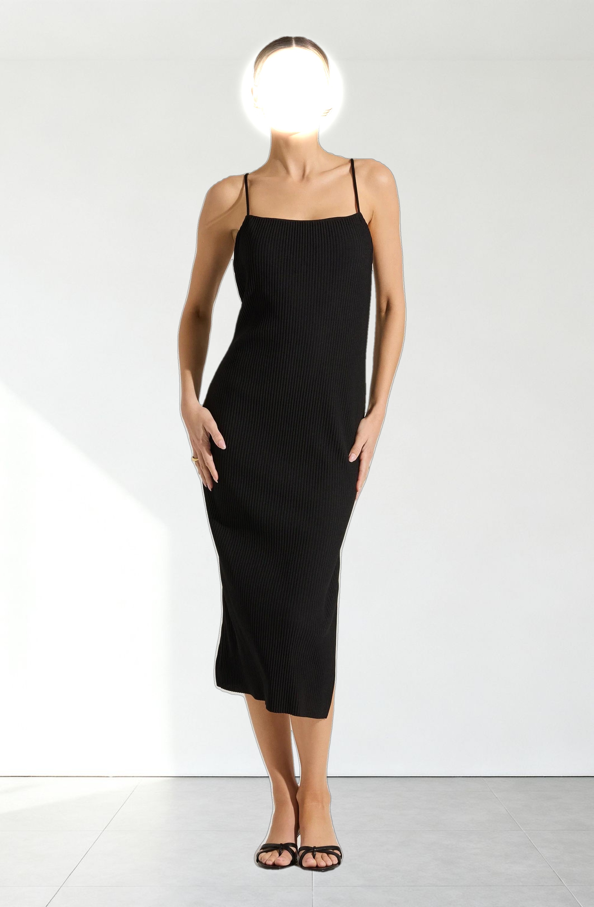 Ribbed Midi Dress & Shrug Set