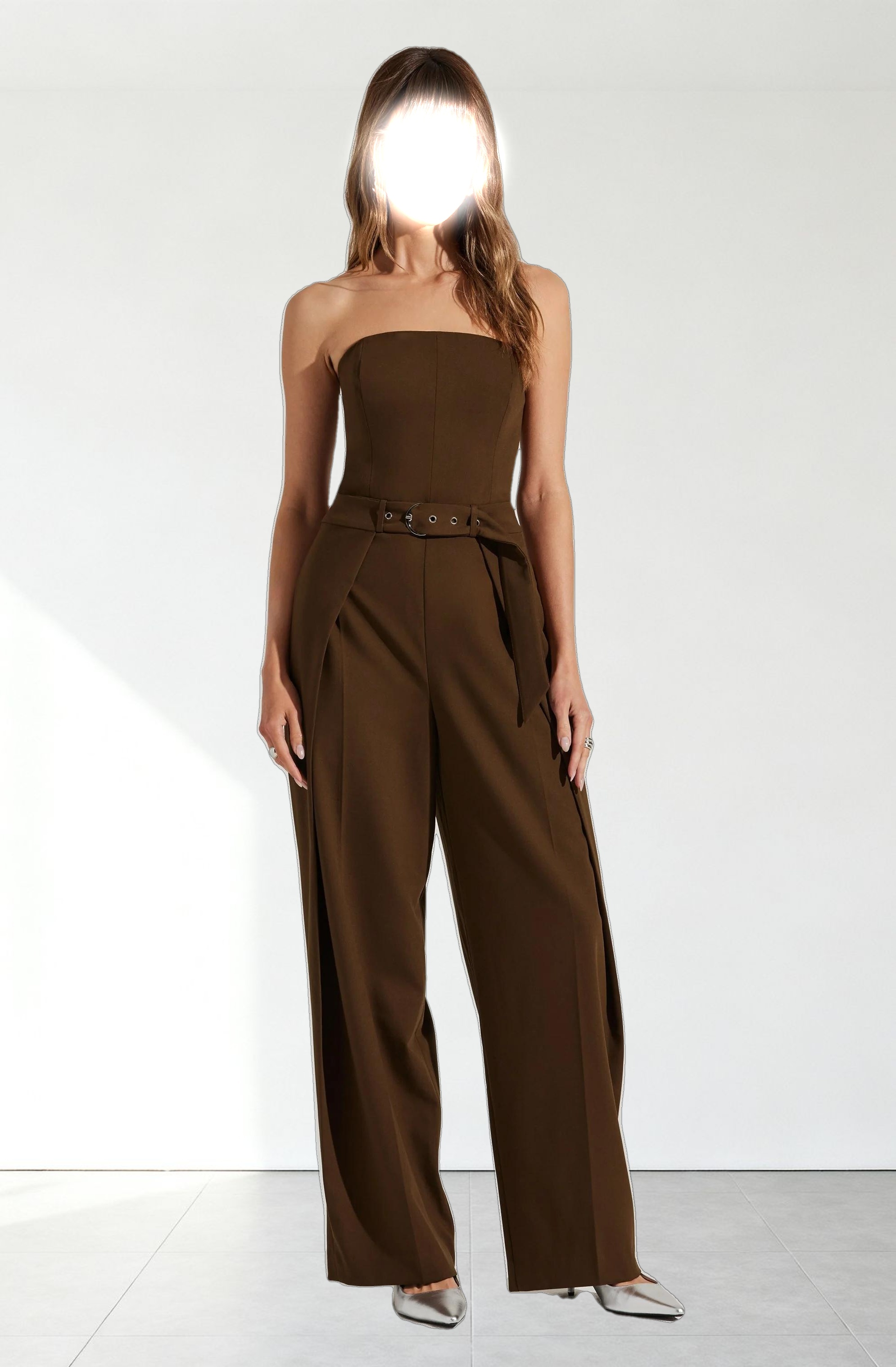 Bryony Tailored Pleat Belted Jumpsuit
