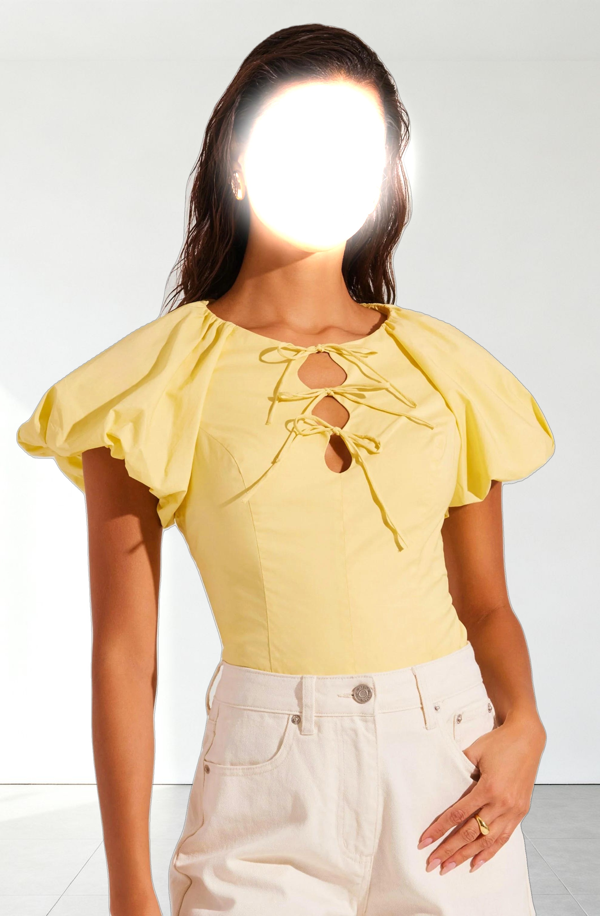 Aine Poplin Puff Sleeve Top