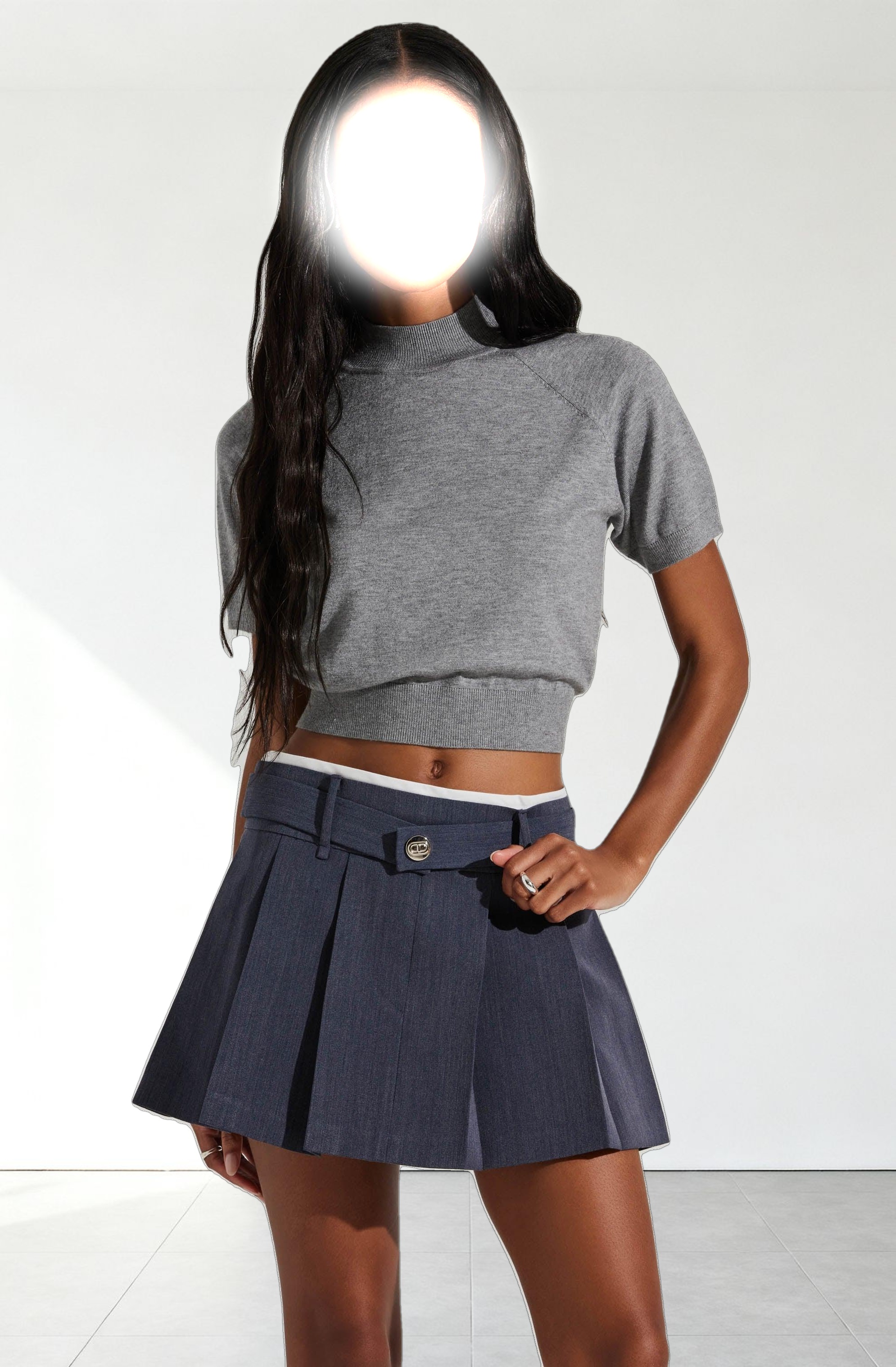Larine Cropped Mock Neck Sweater