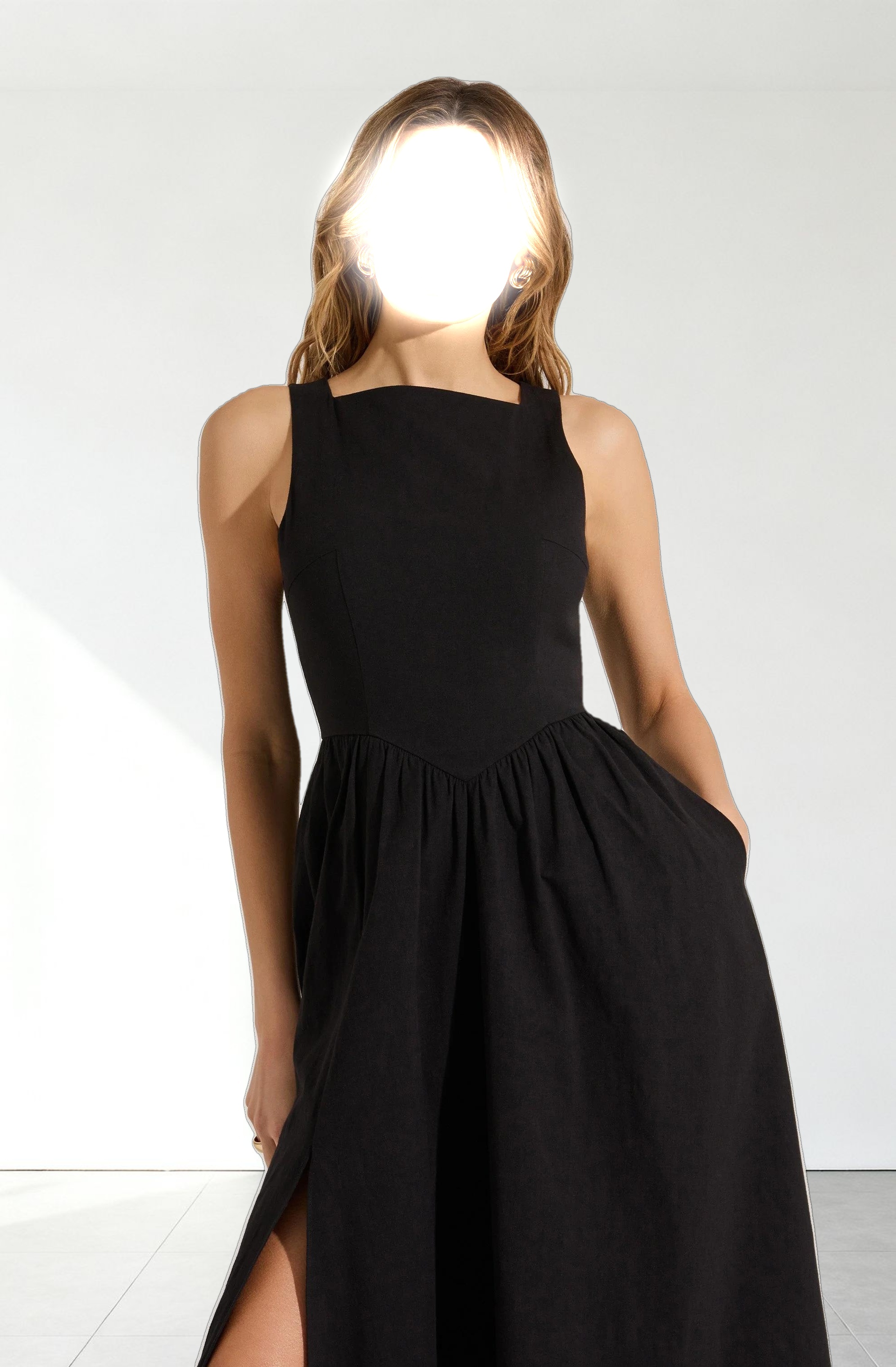 Bow Back Apron Midi Dress