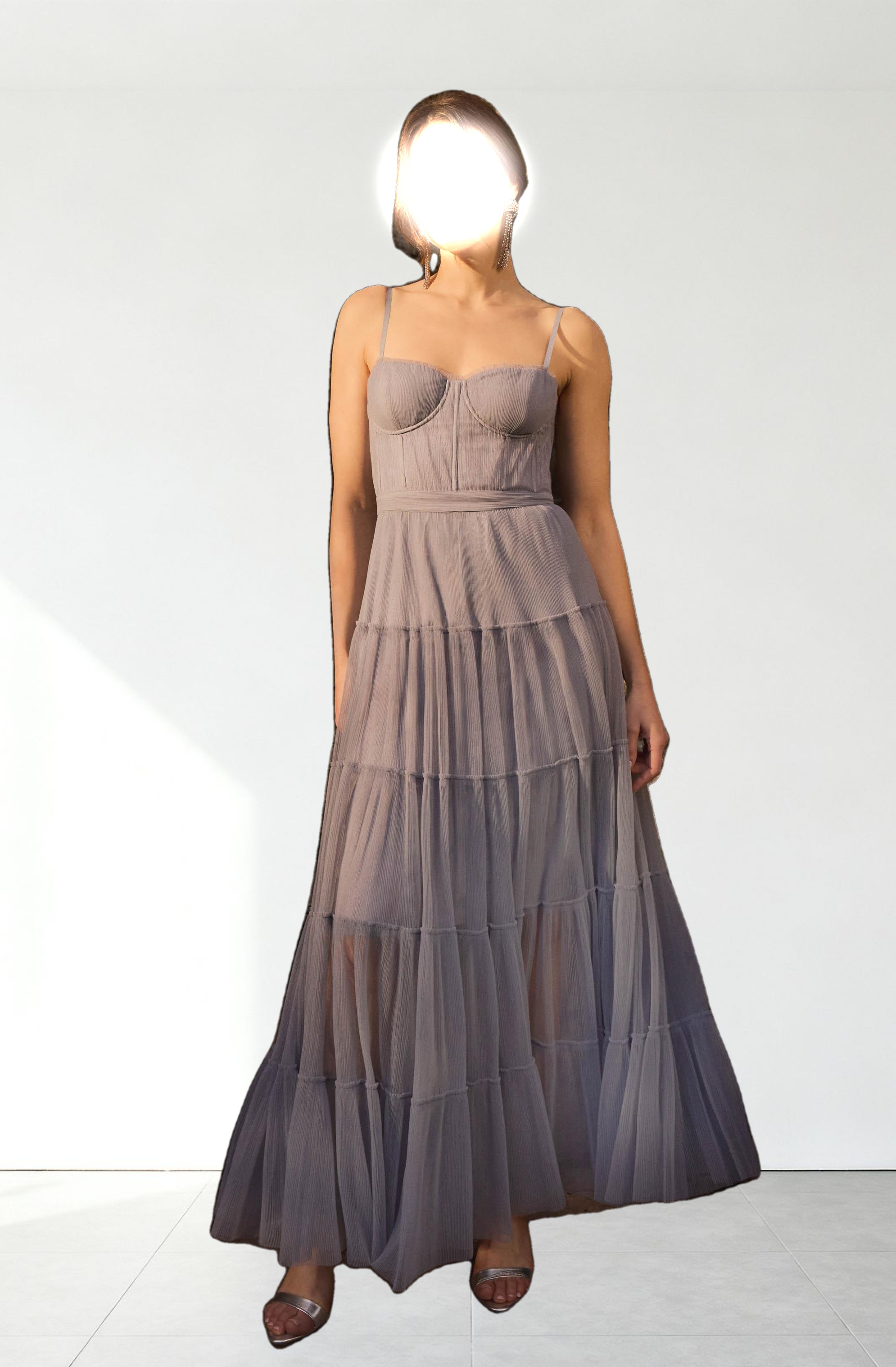 Mireya Bustier Tulle Maxi Dress