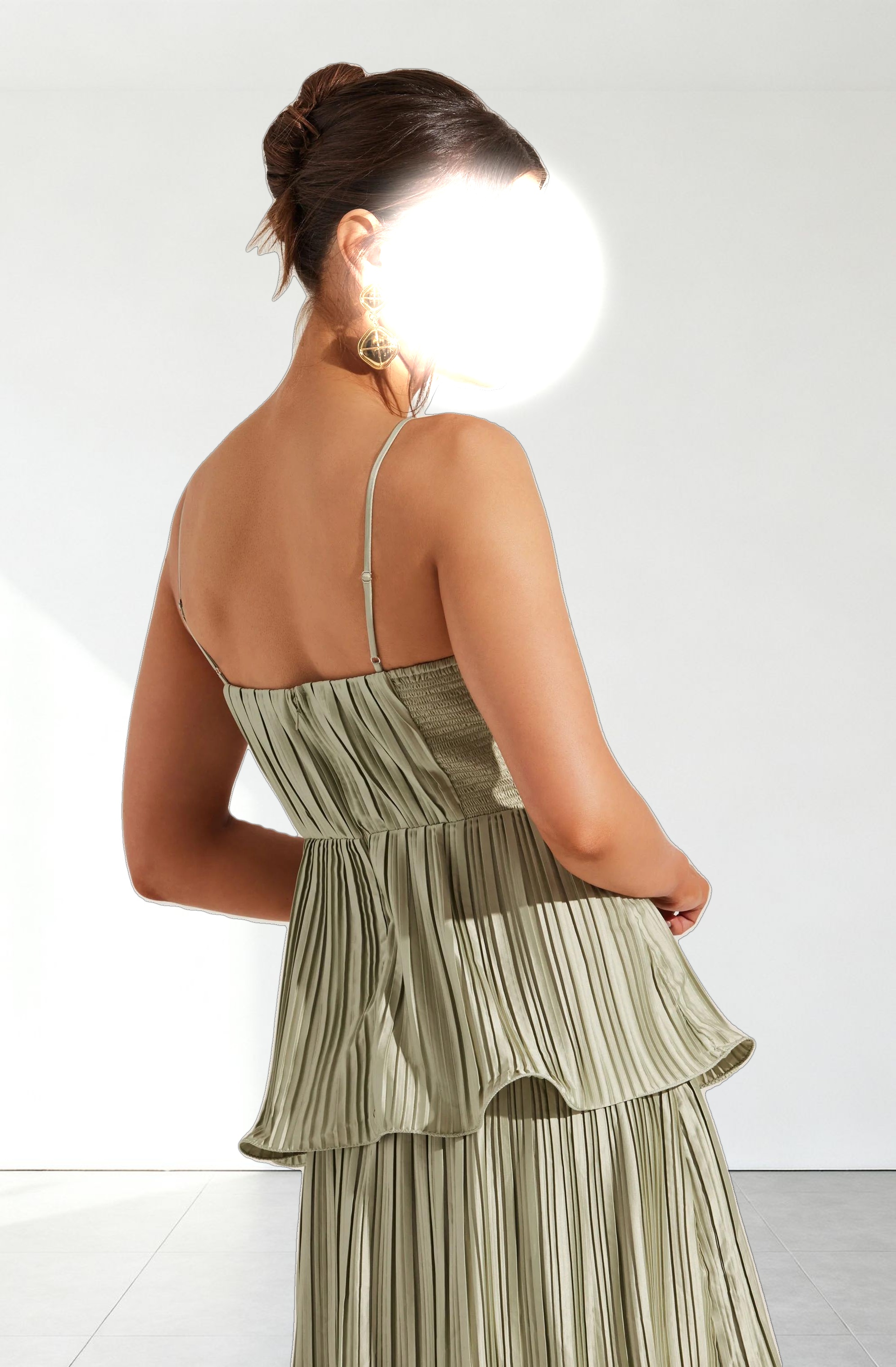 Lupin Pleated Tiered Maxi Dress