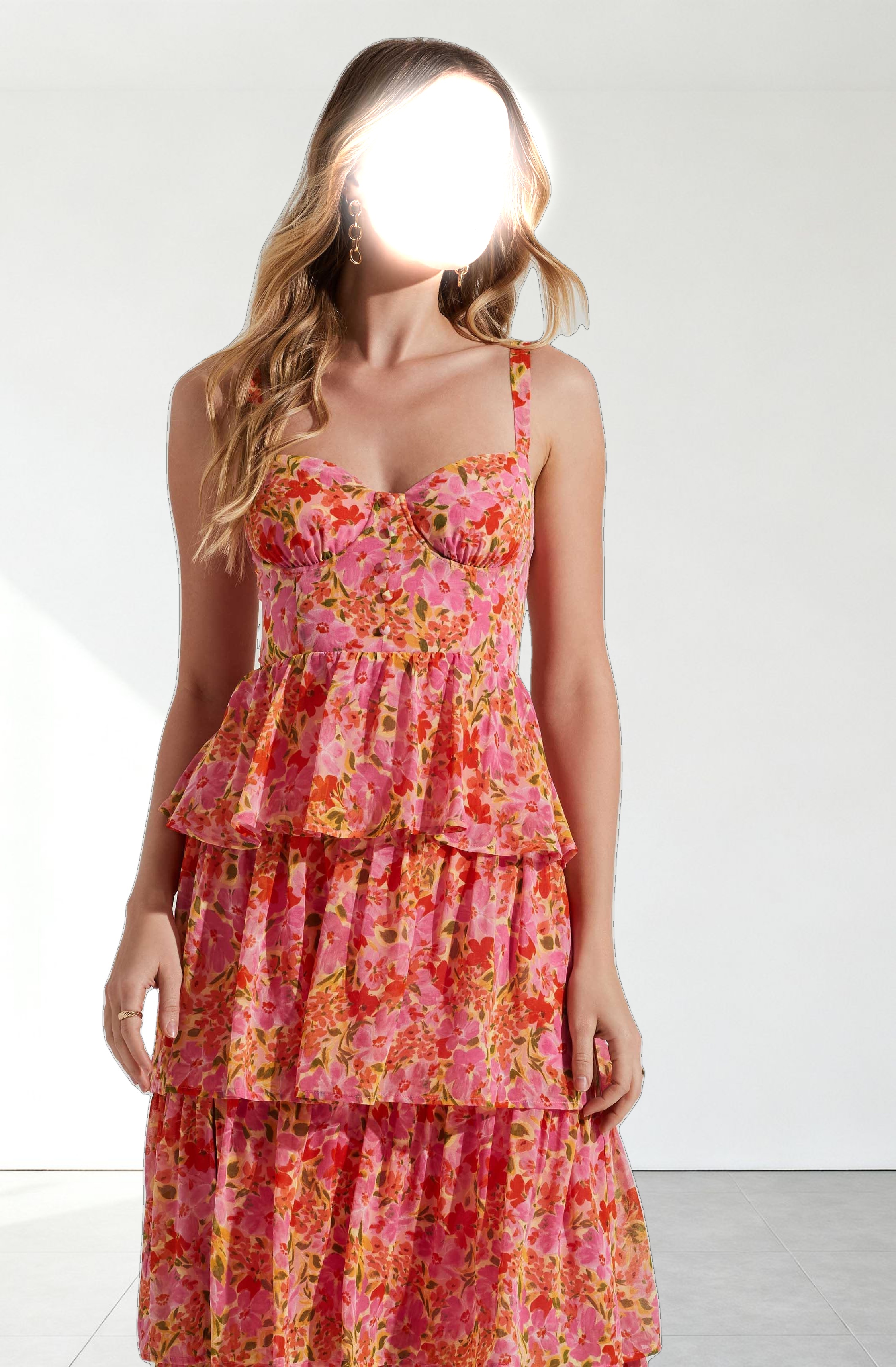 Midsummer Floral Tiered Maxi Dress
