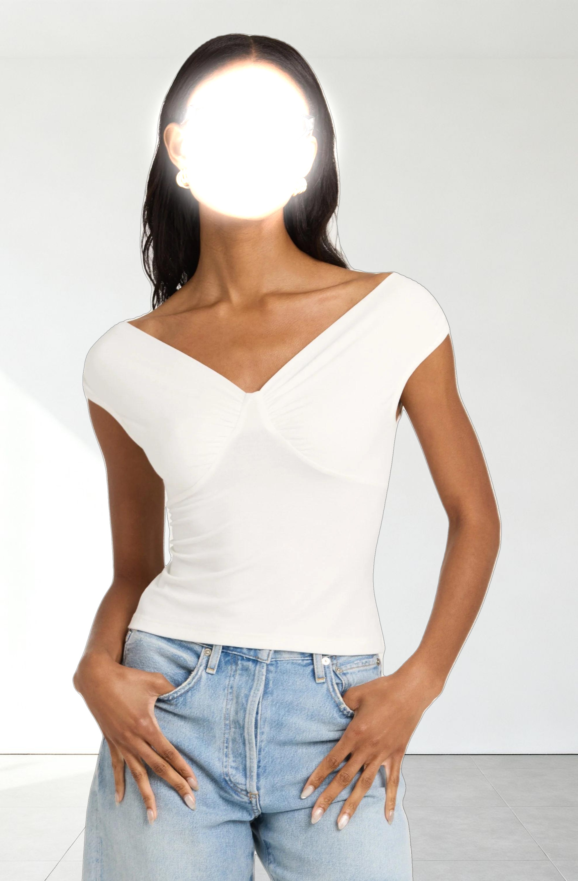 Ruched Off Shoulder Top