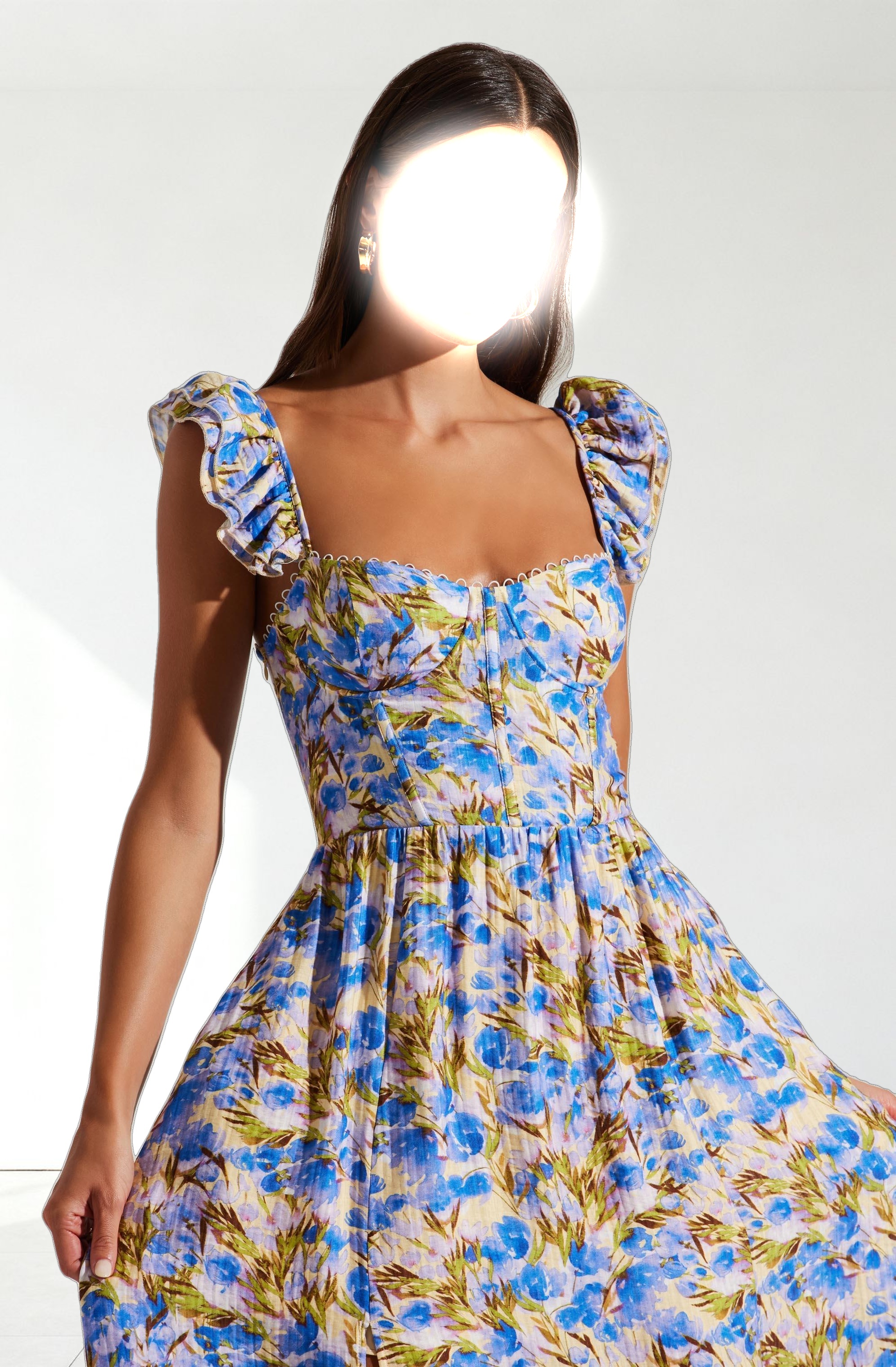 Wedelia Floral Bustier Midi Dress