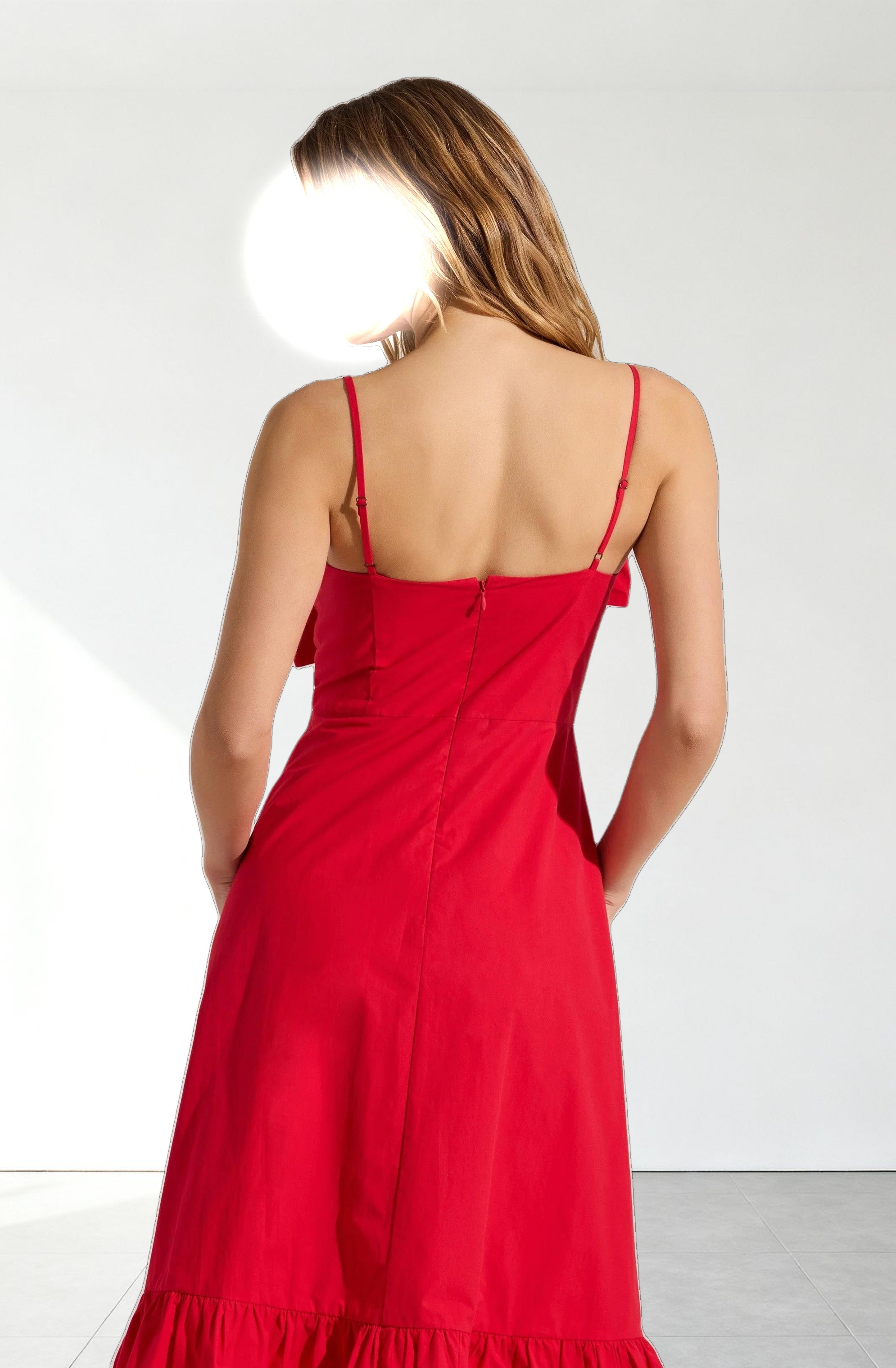 Asymmetrical Bow Midi Dress