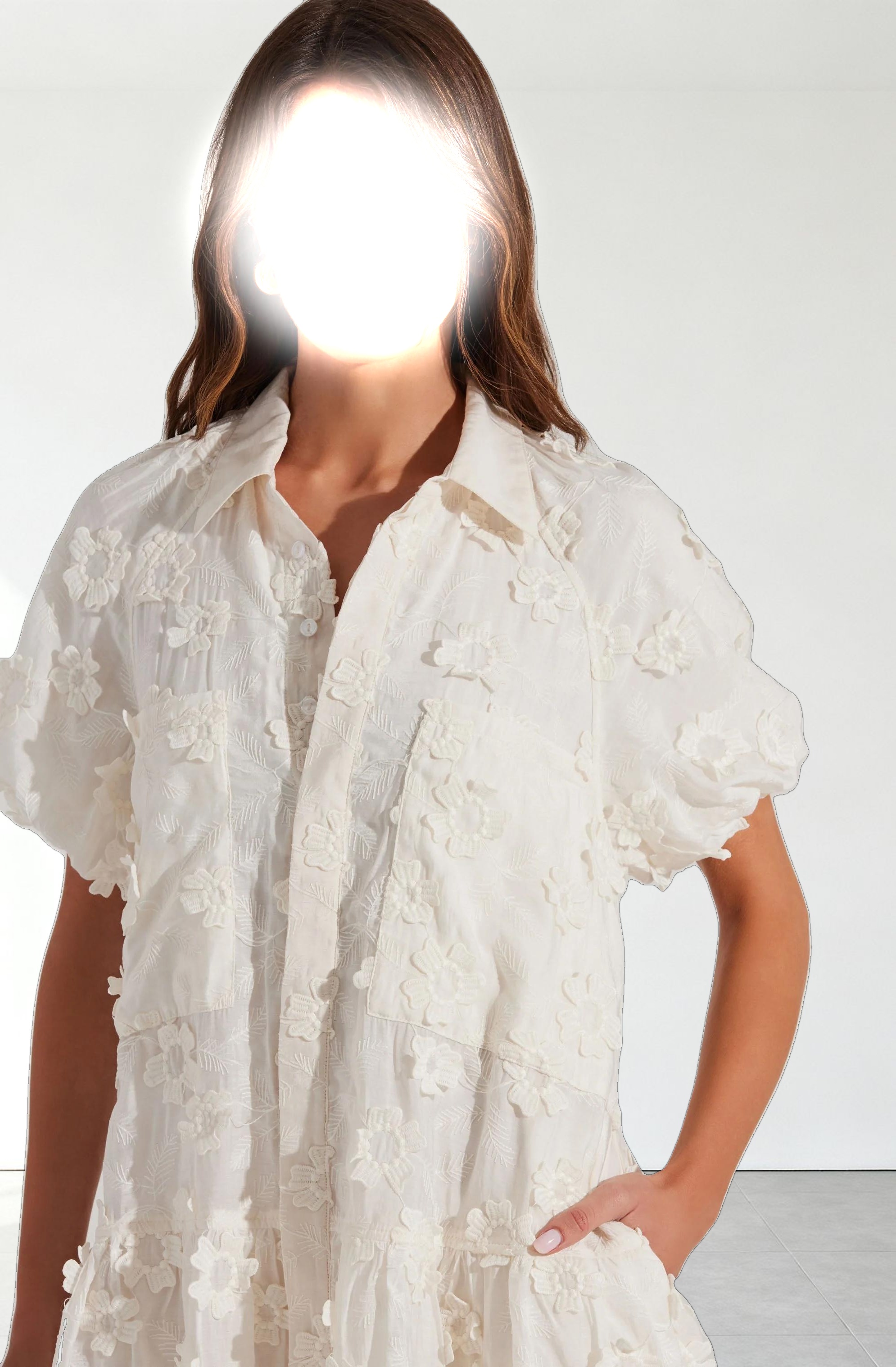 Aihara Floral Appliqué Dress