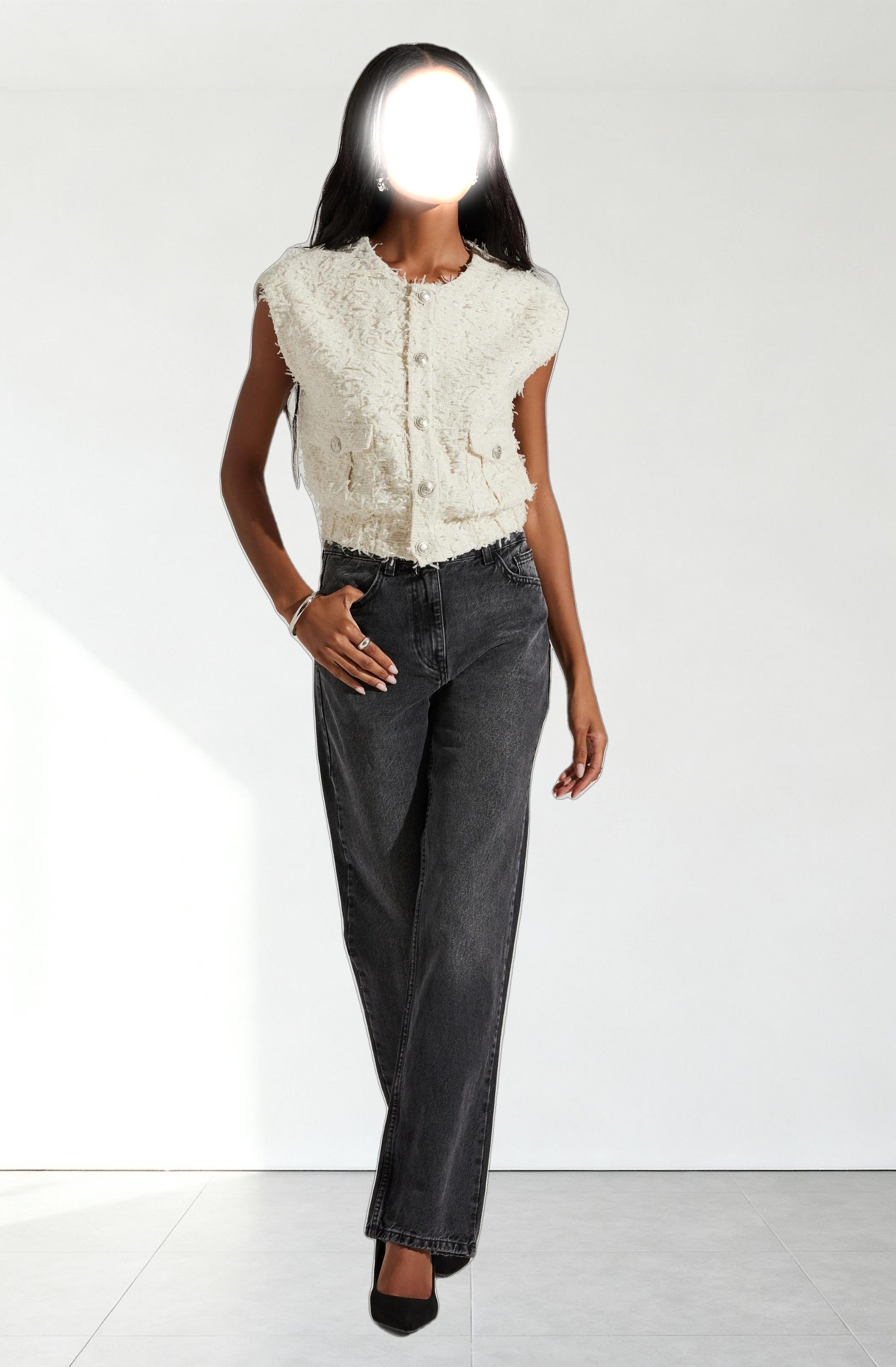 Pedrine Textured Tweed Vest