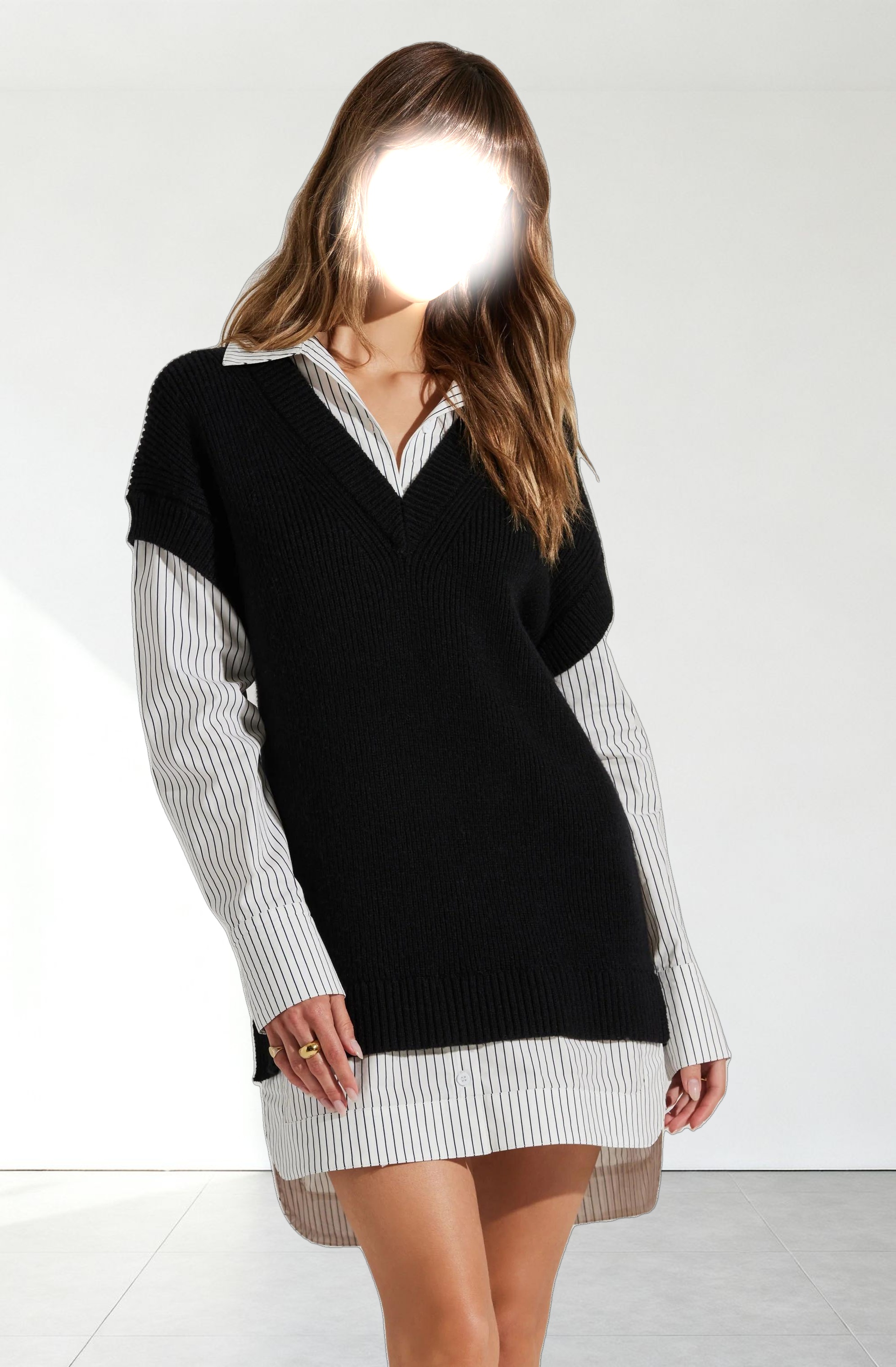 Ishilly Layered Sweater Dress