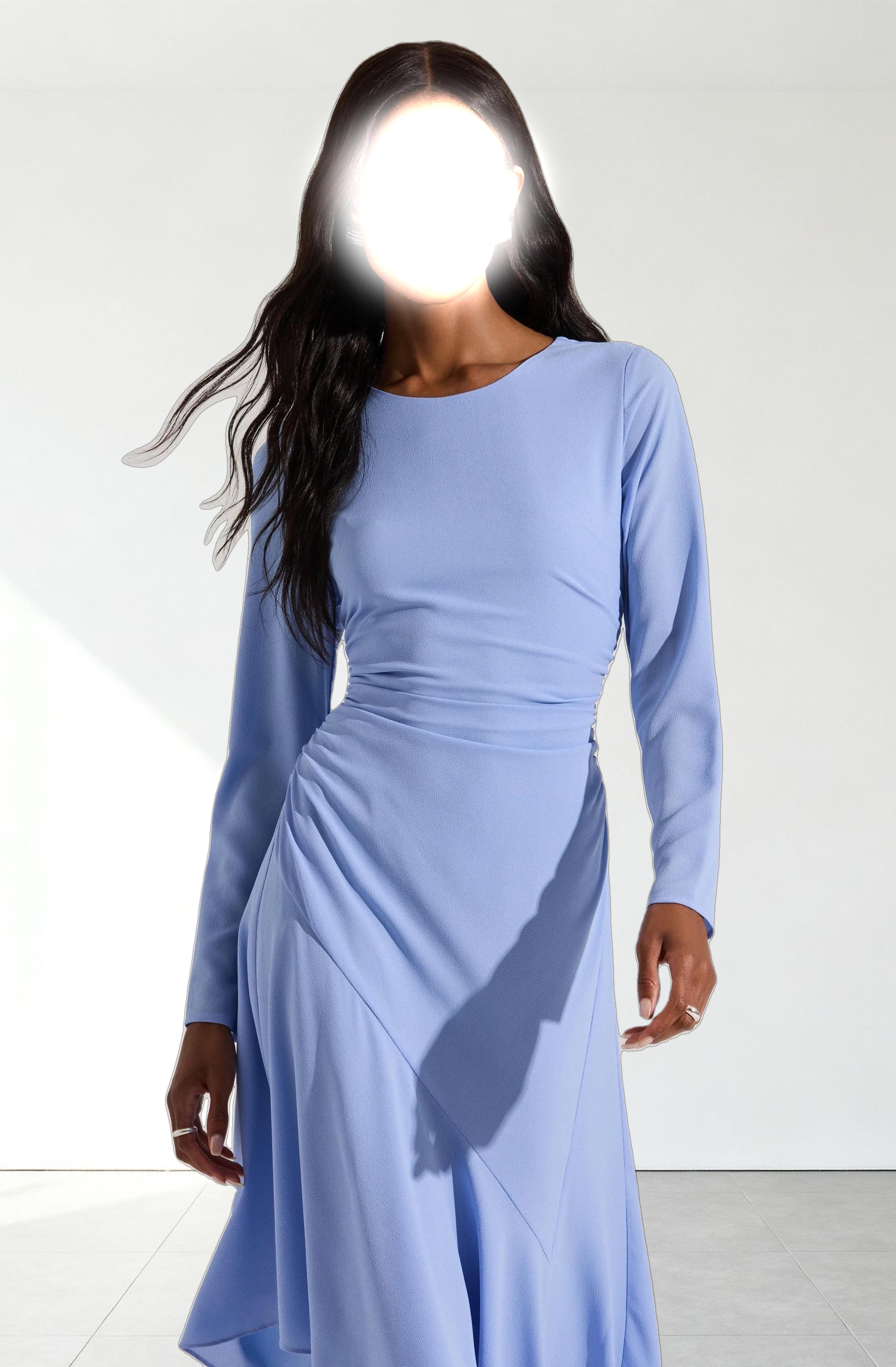 Long Sleeve Asymmetrical Hem Dress