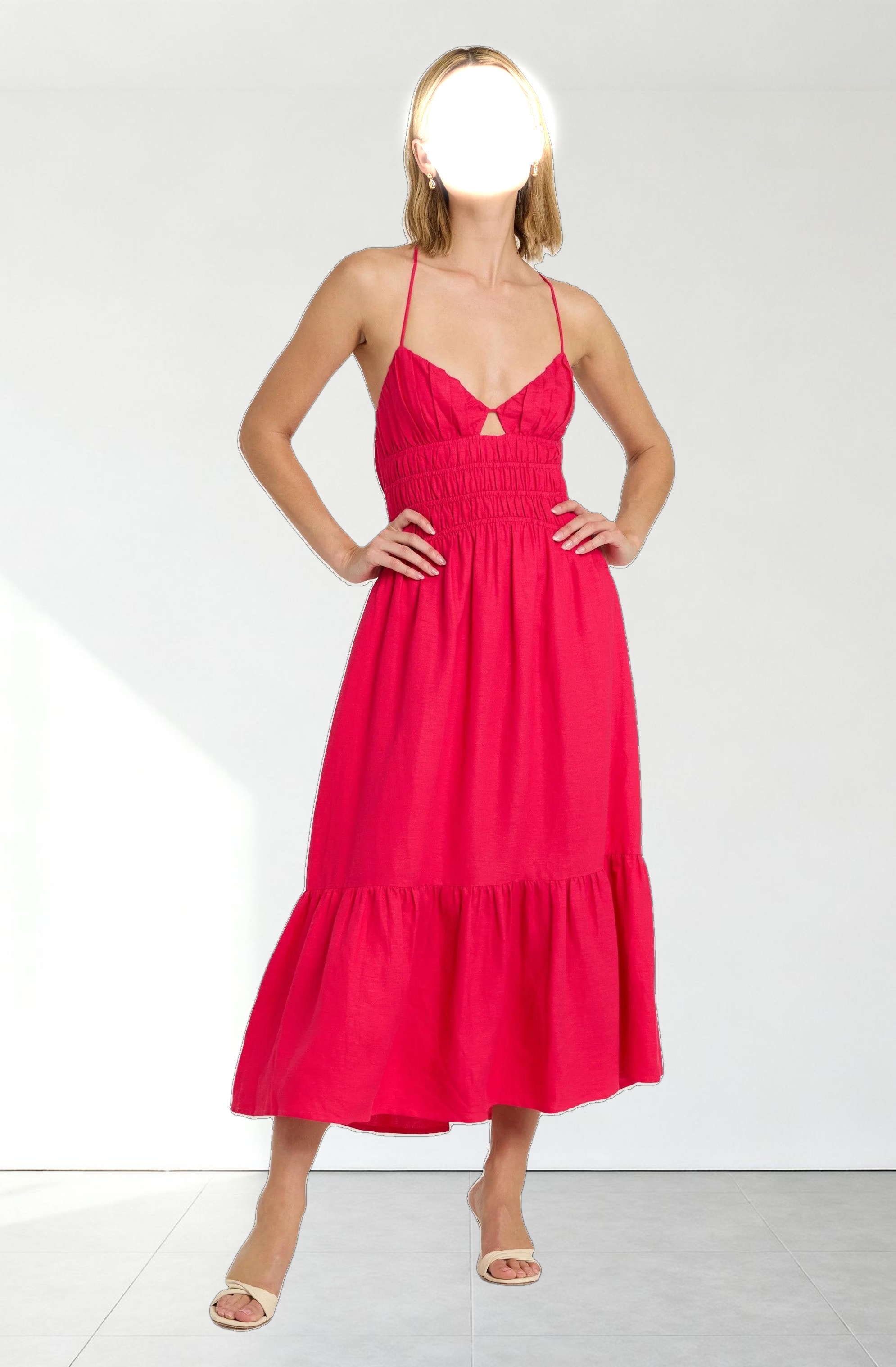 Eleni Linen-Blend Midi Dress