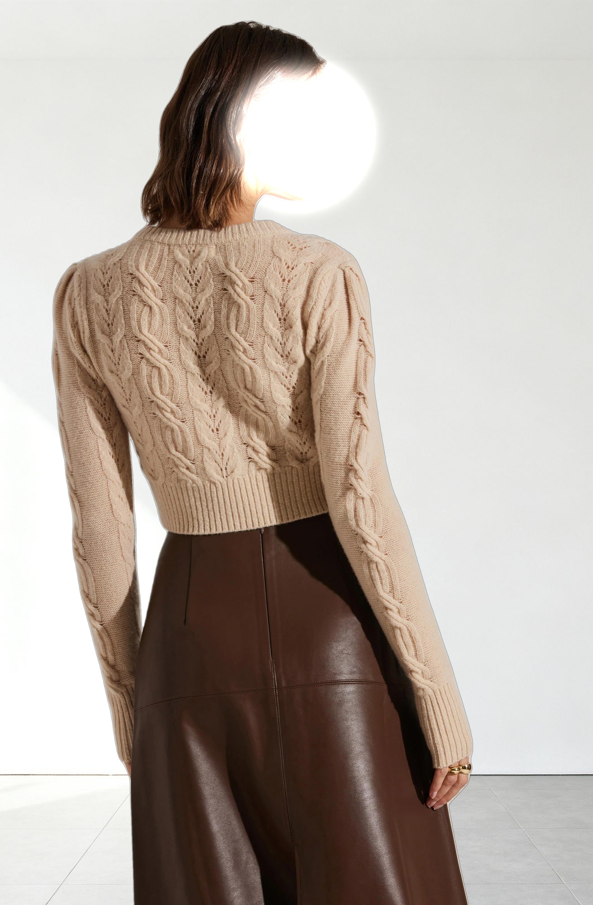 Peri Cable Knit Cropped Cardigan