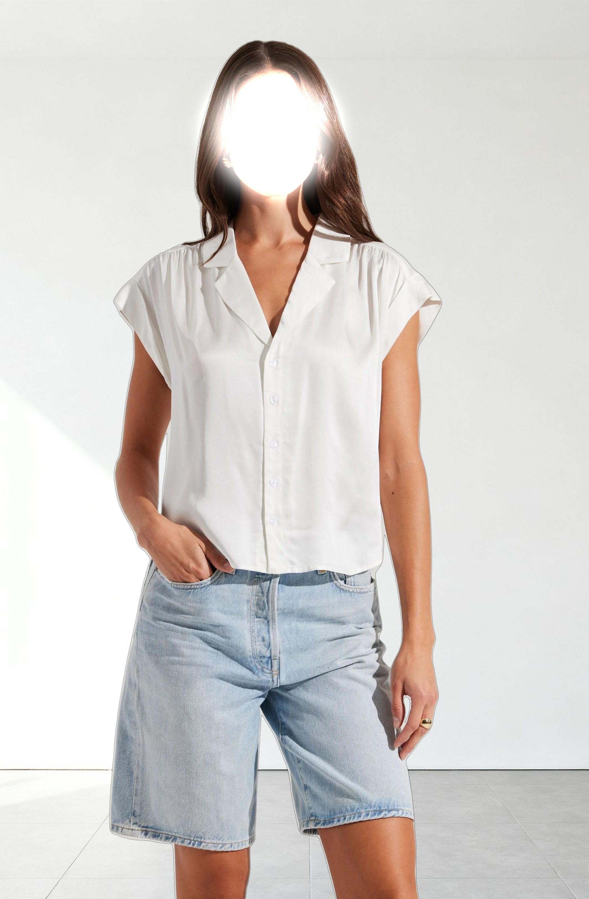 Callen Satin Button Up Top