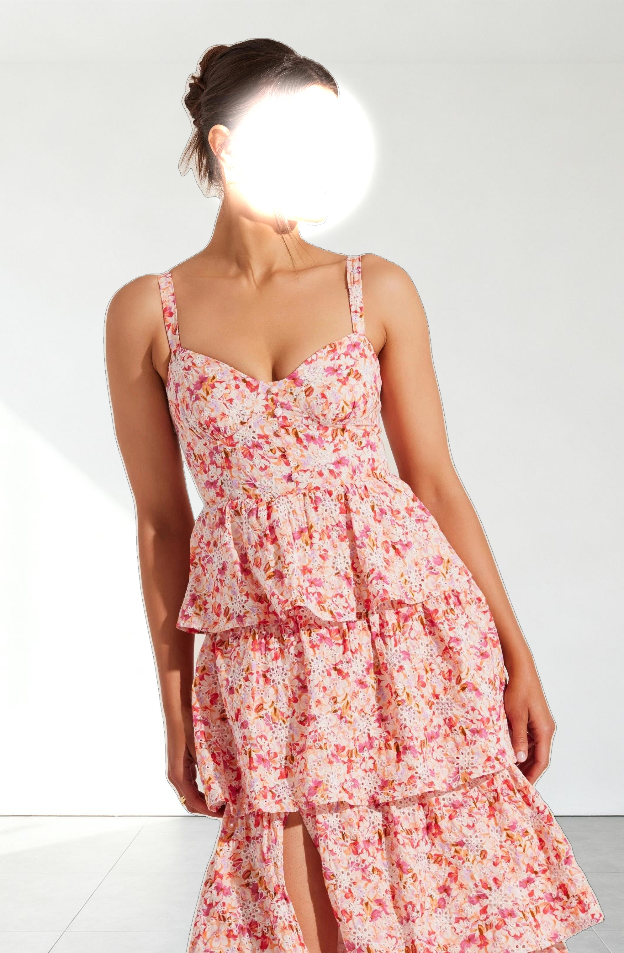 Midsummer Eyelet Tiered Maxi Dress