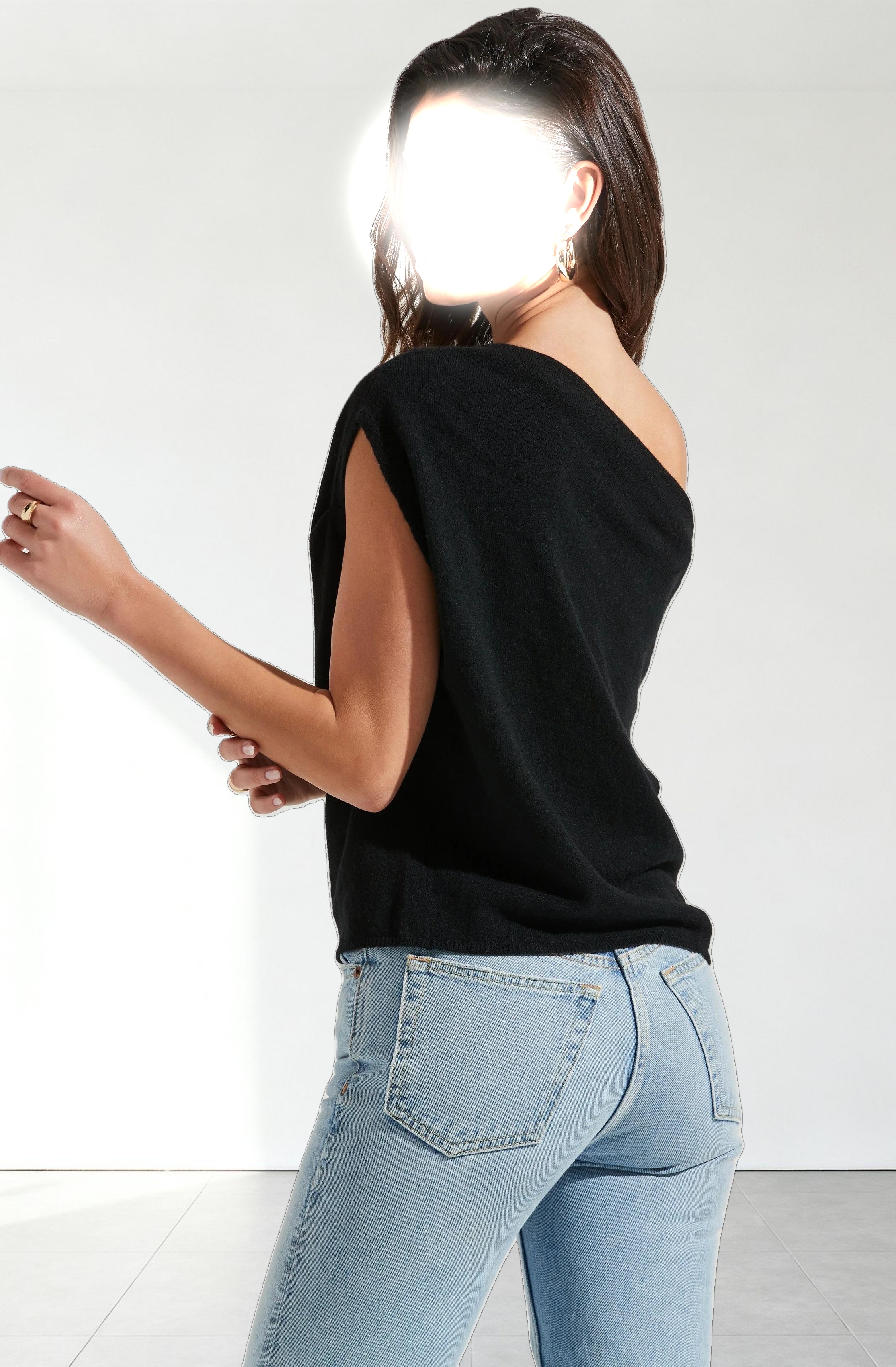 Devin Sleeveless One Shoulder Sweater