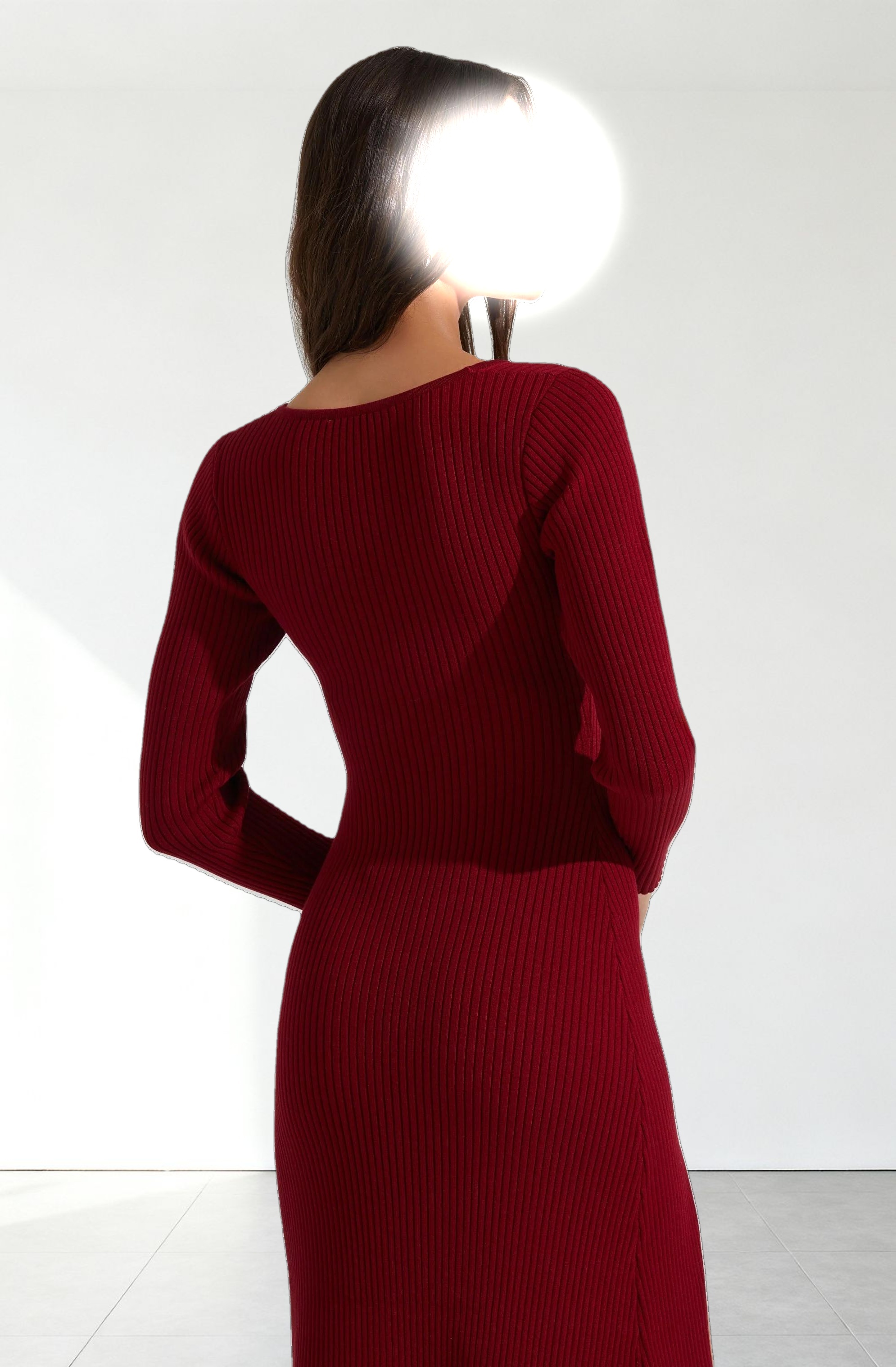 Kylie Ribbed Midi Sweater Dress