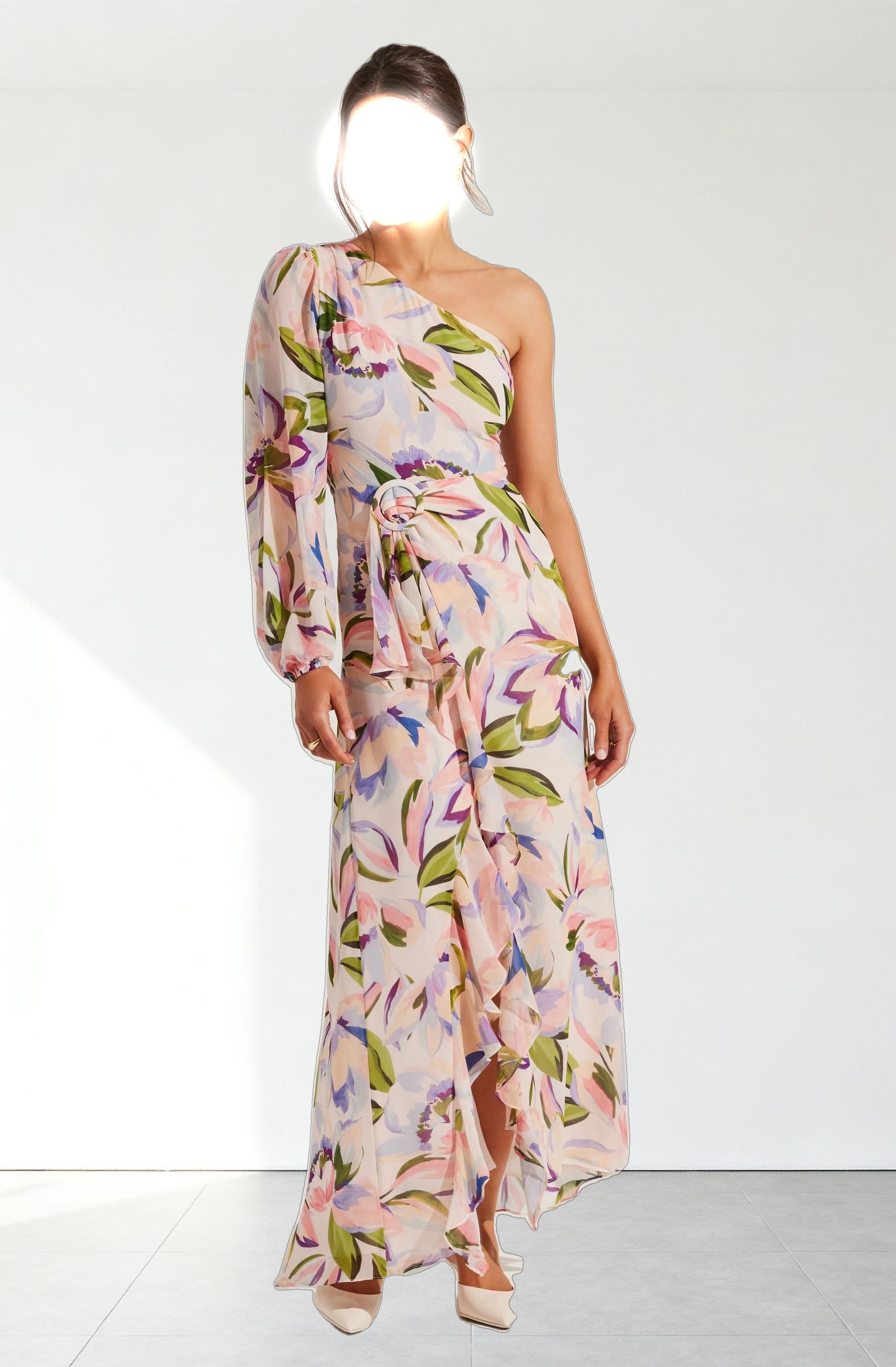 Sandersonia Floral One Shoulder Dress