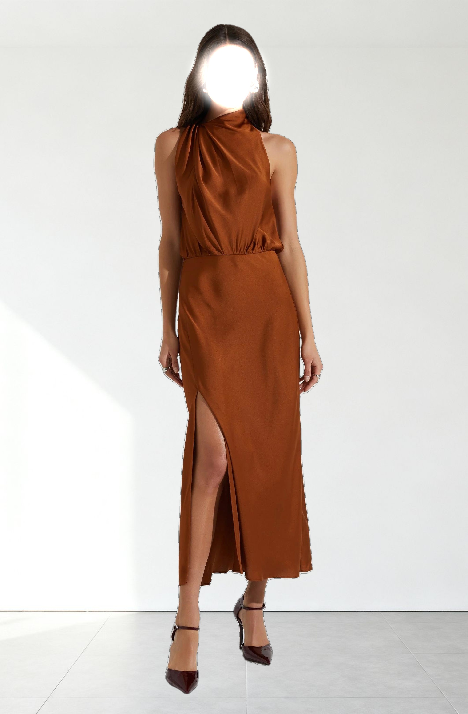 Jelyn Satin Midi Dress