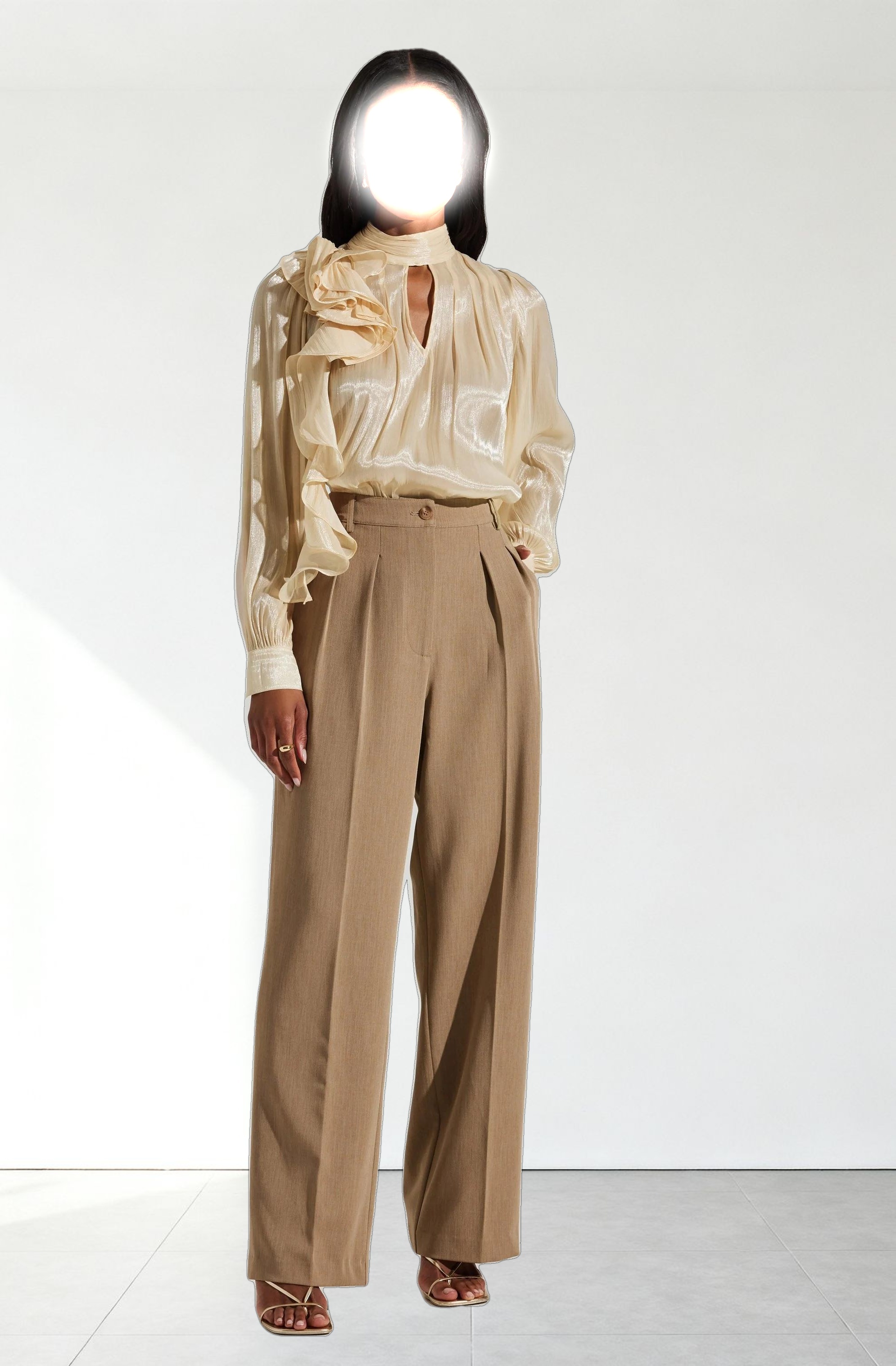 Seren Shimmer Ruffle Detail Top