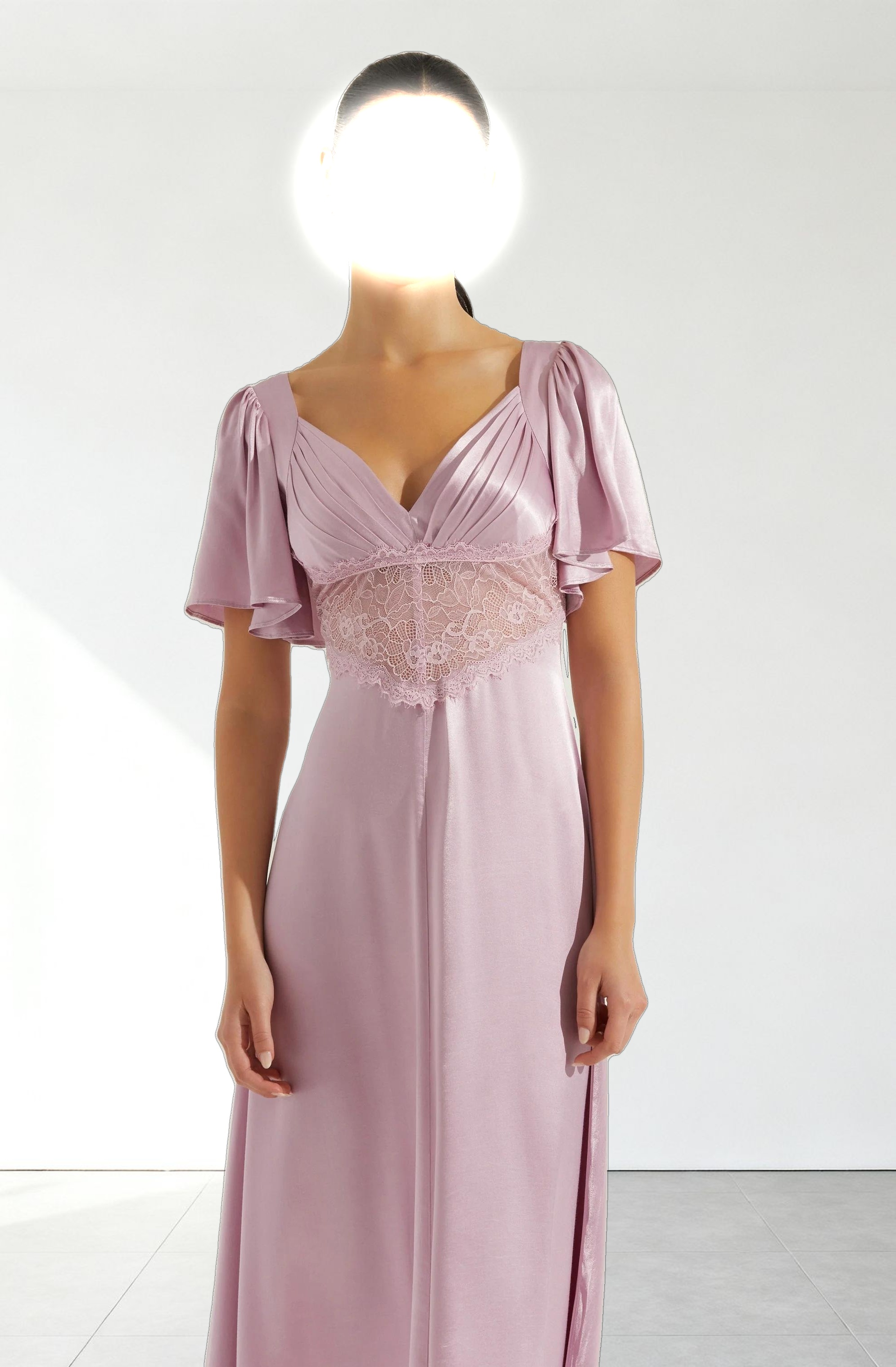 Aurelia Satin V-Neck Midi Dress