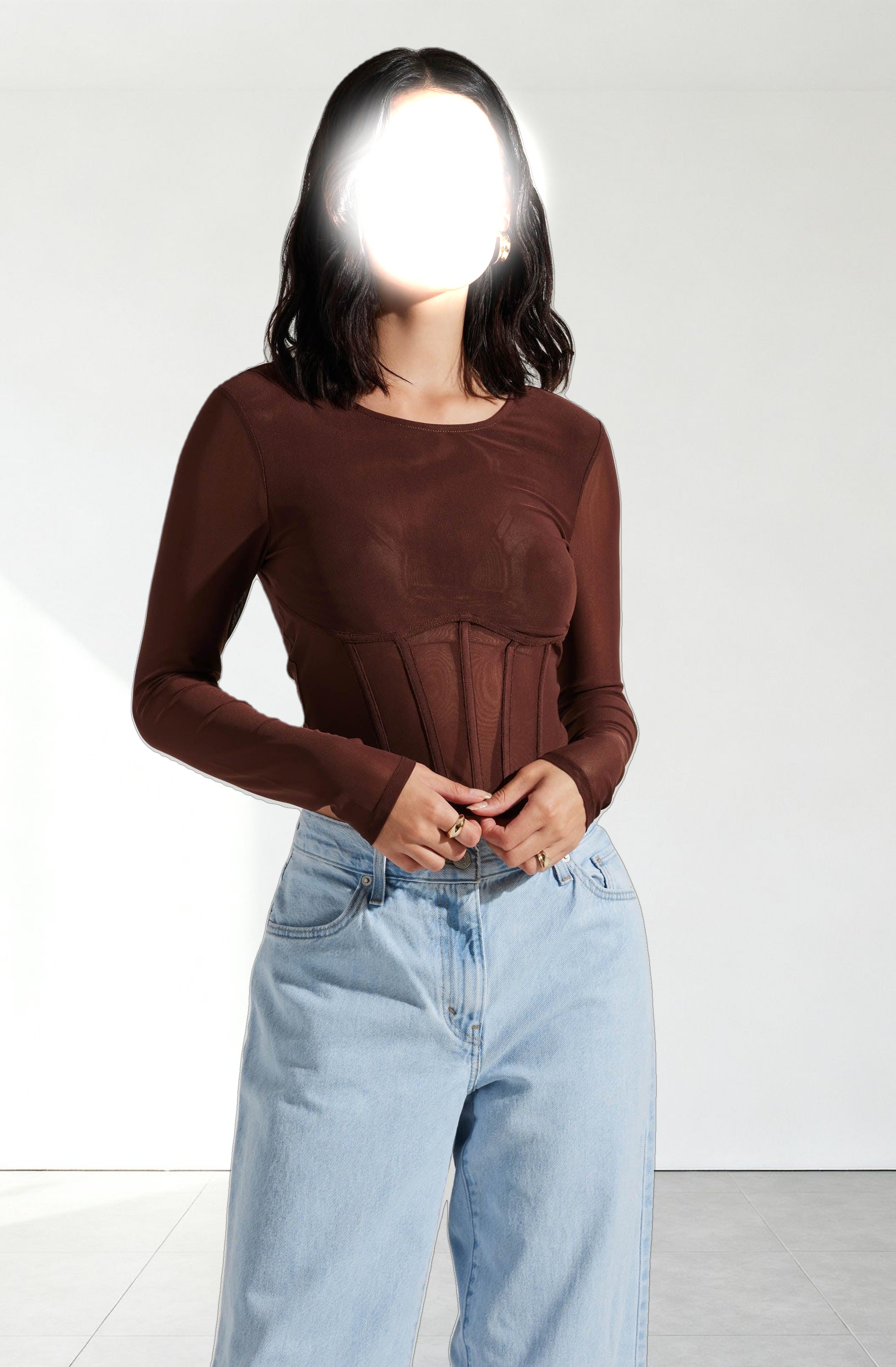 Kezia Corset Long Sleeve Top
