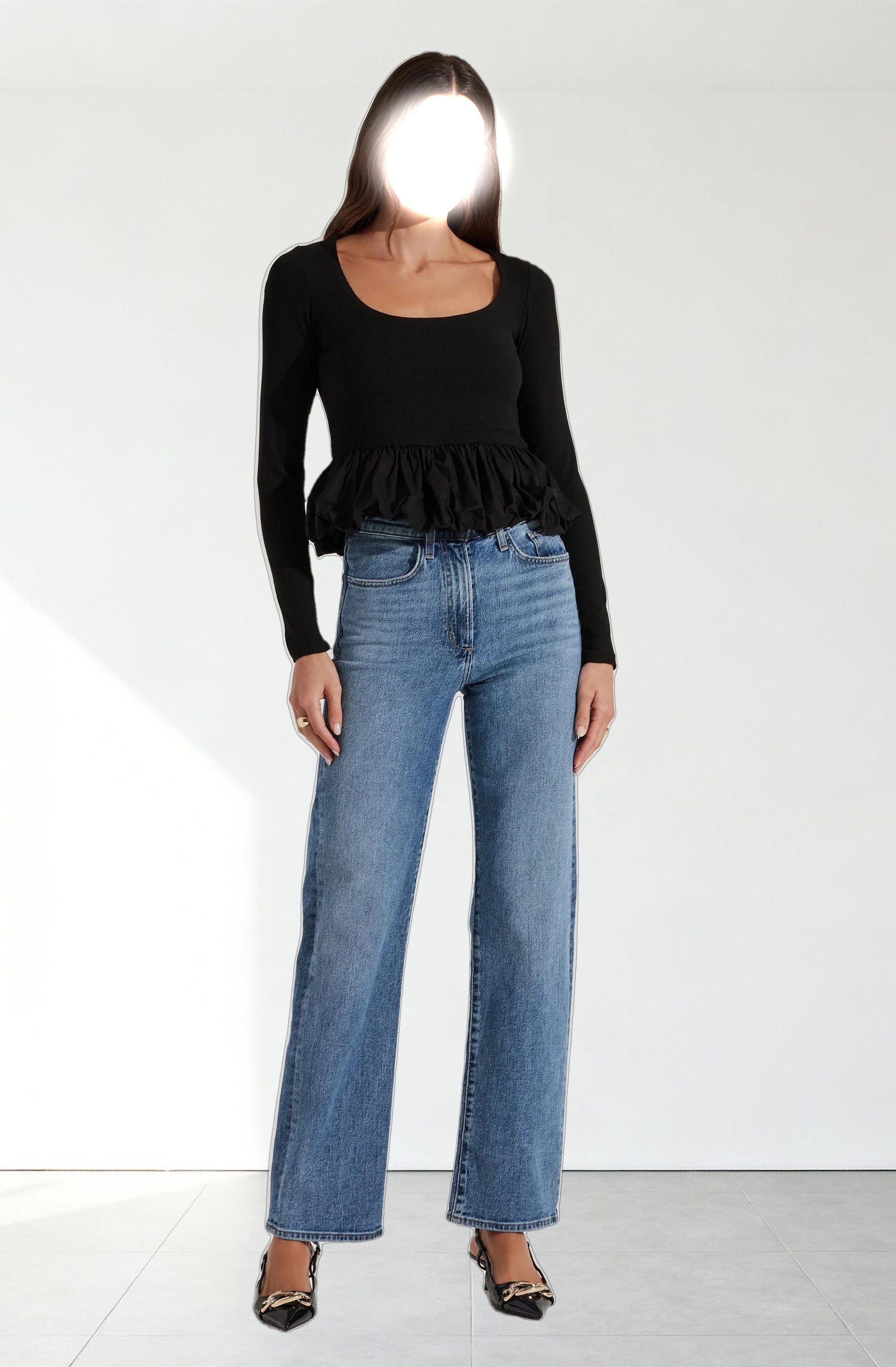 Bubble Hem Peplum Top