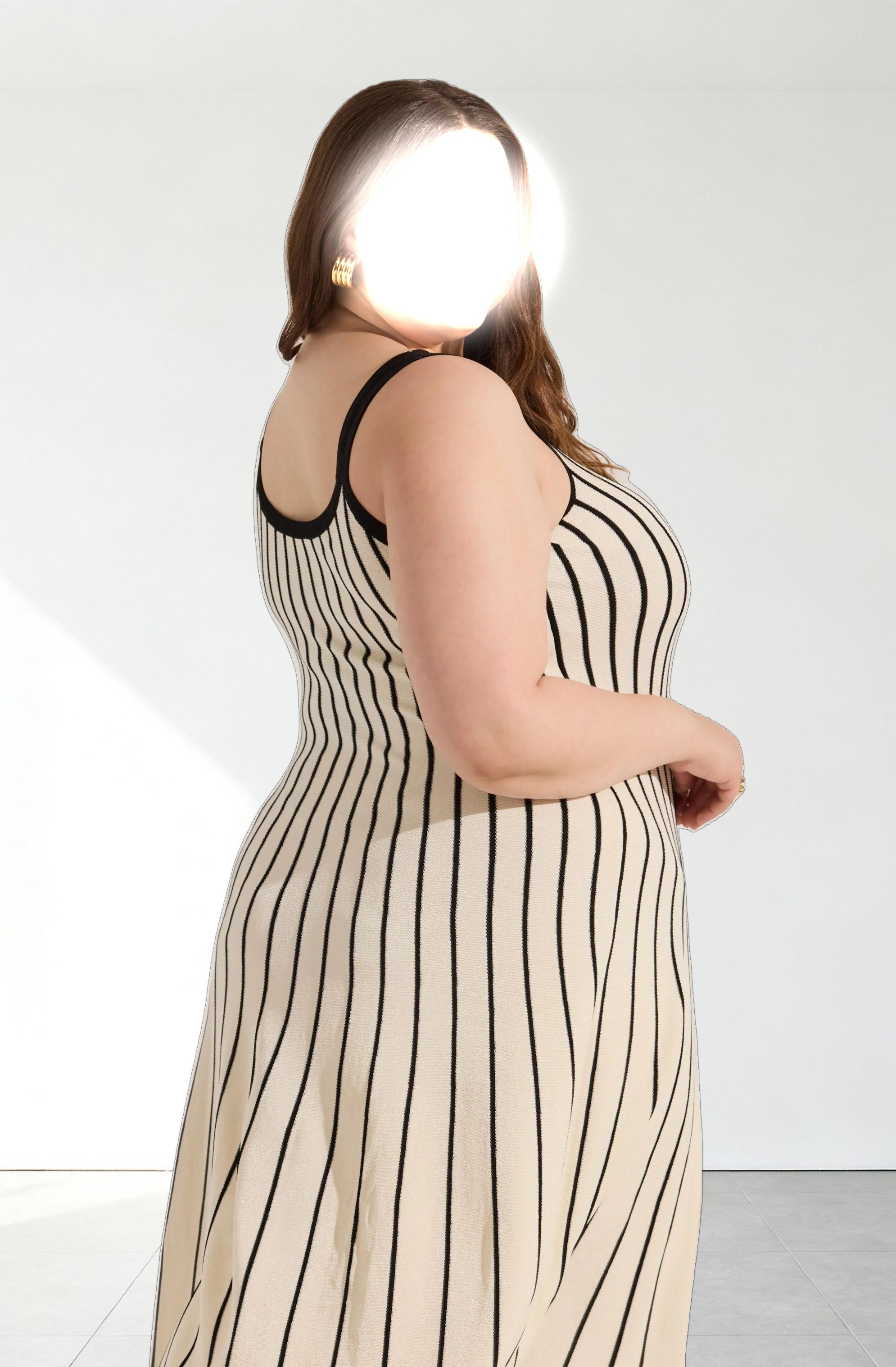 Irecia Stripe Sweater Midi Dress