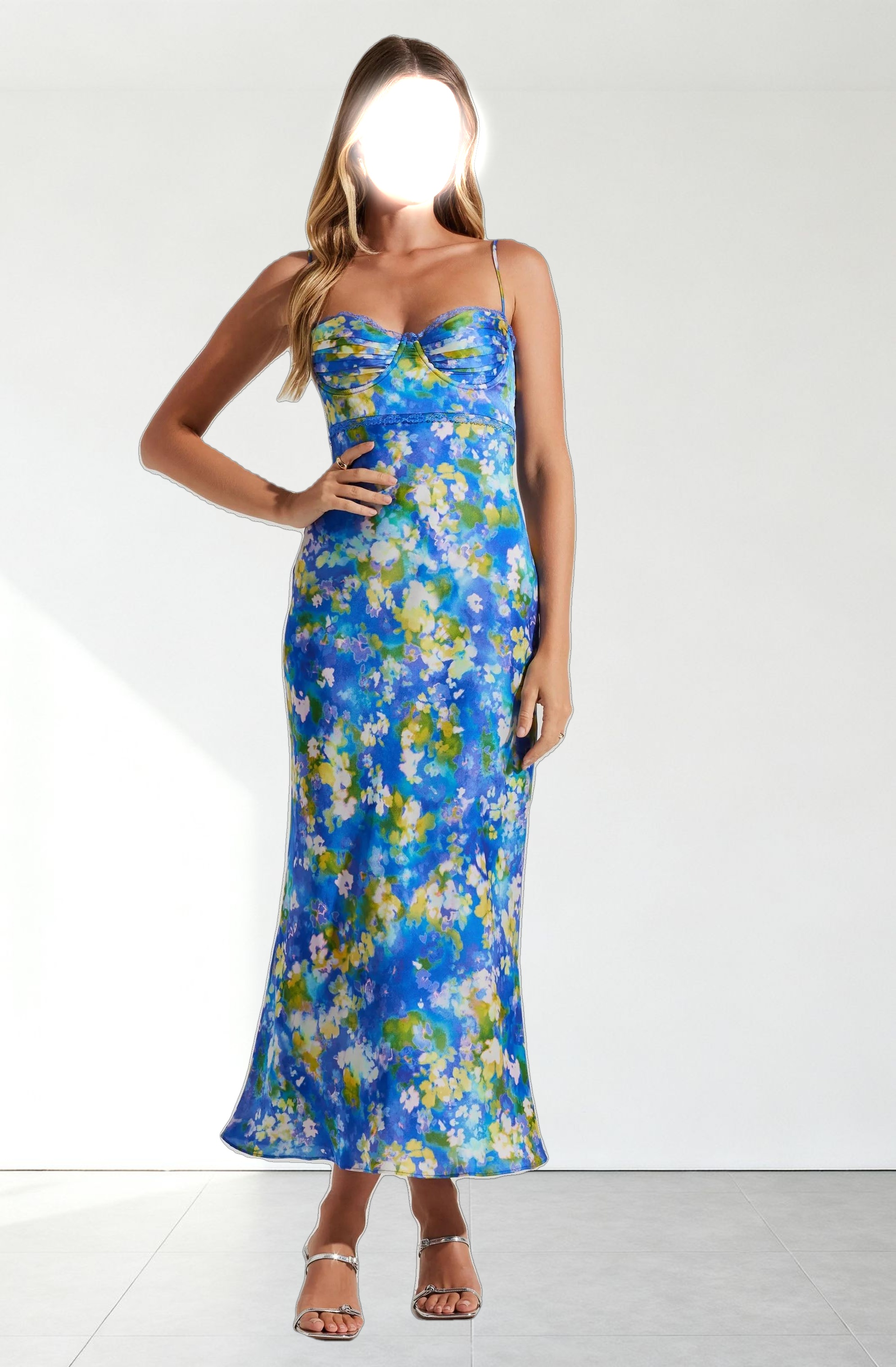 Florianne Floral Satin Maxi Dress