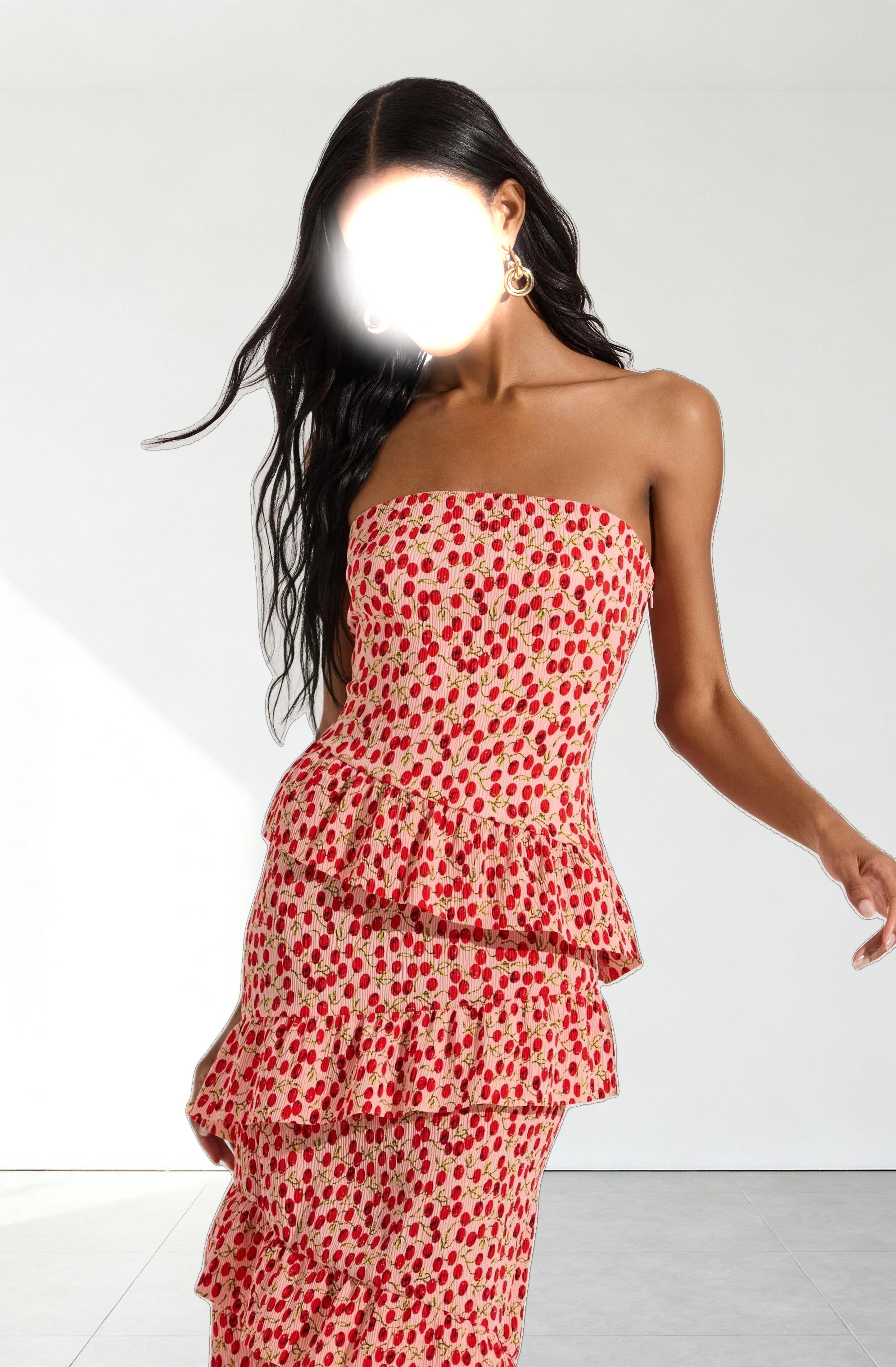 Asymmetrical Tiered Ruffle Midi Dress