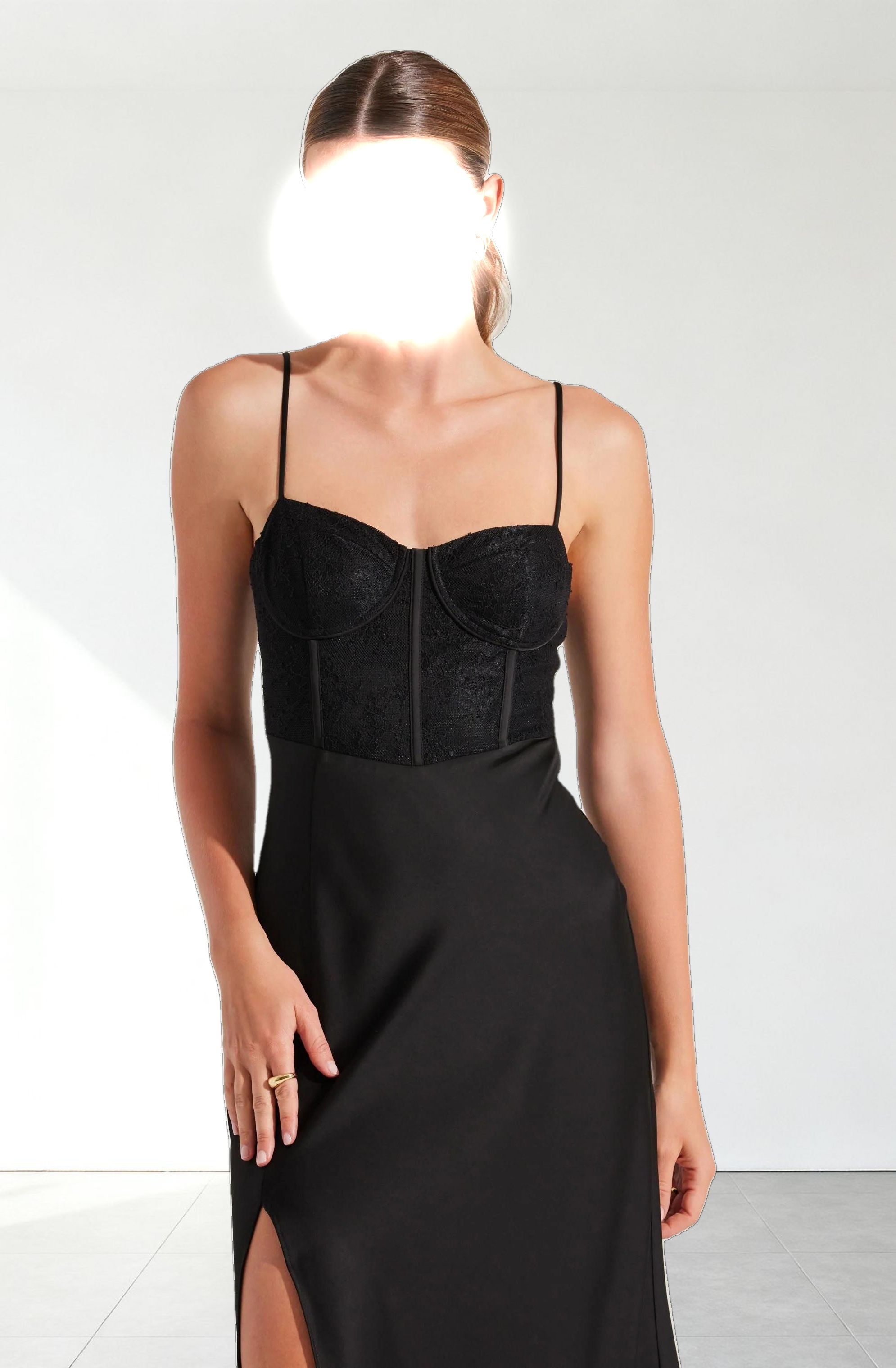 Lace Bustier Midi Dress