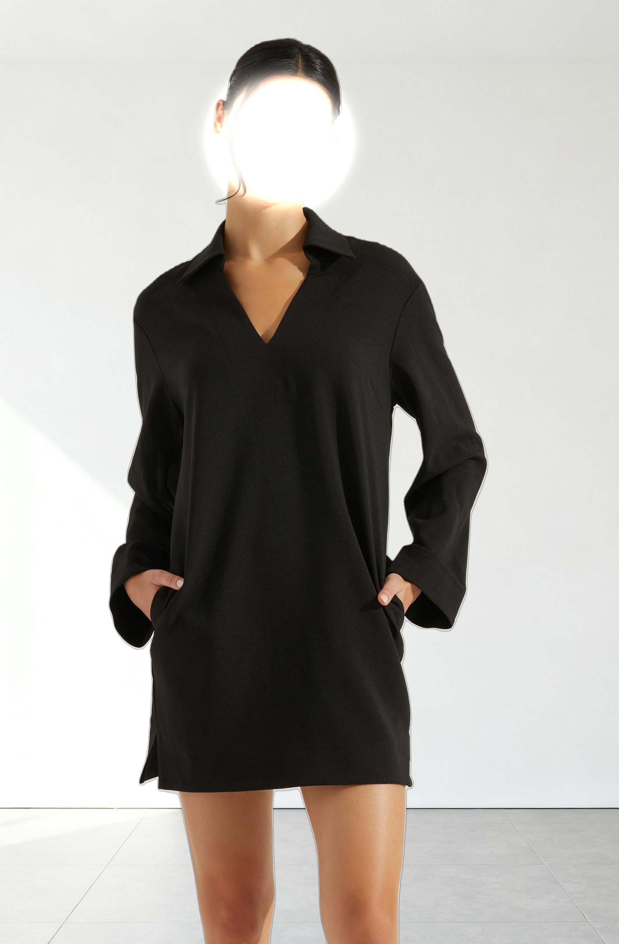 V-Neck Woven Mini Dress