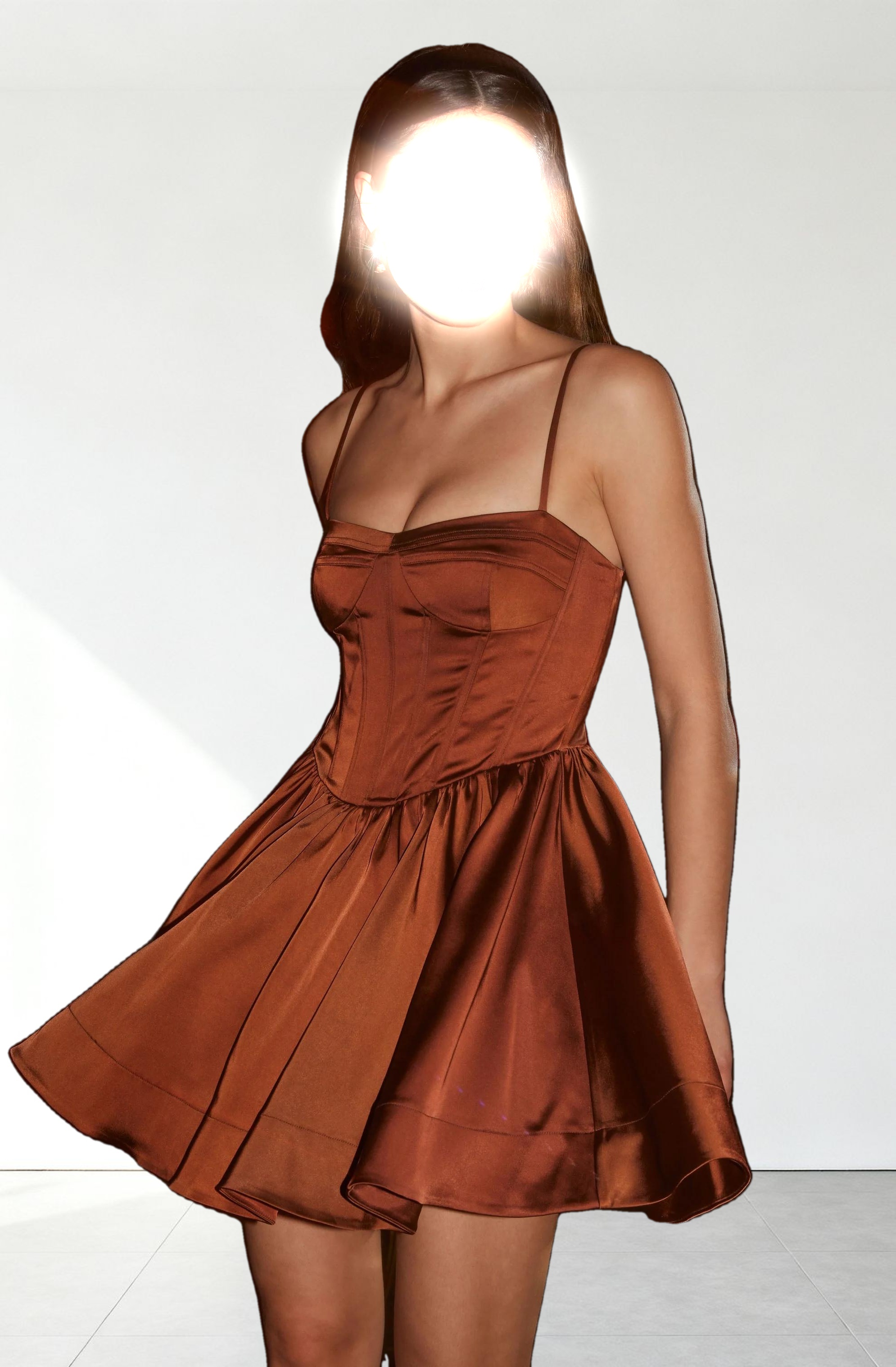 Linelly Bustier Mini Skater Dress