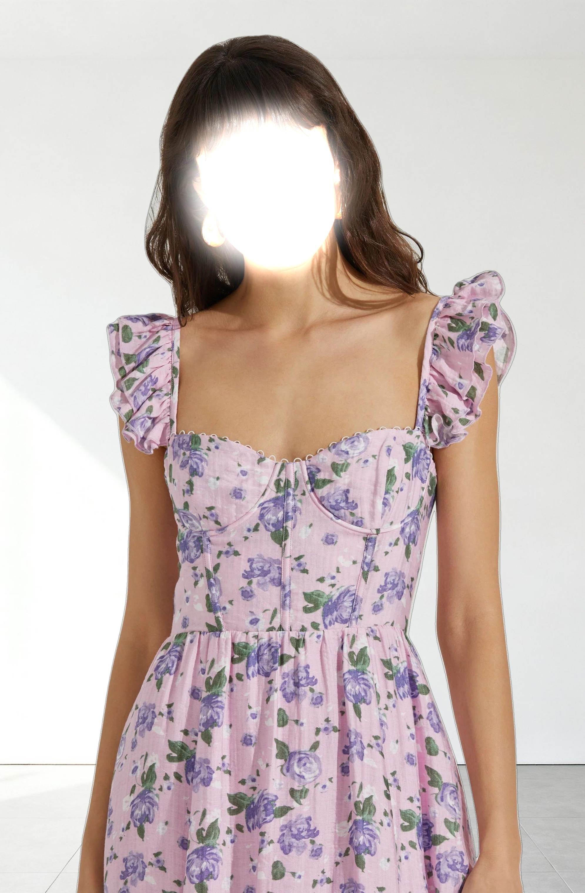 Wedelia Floral Bustier Midi Dress