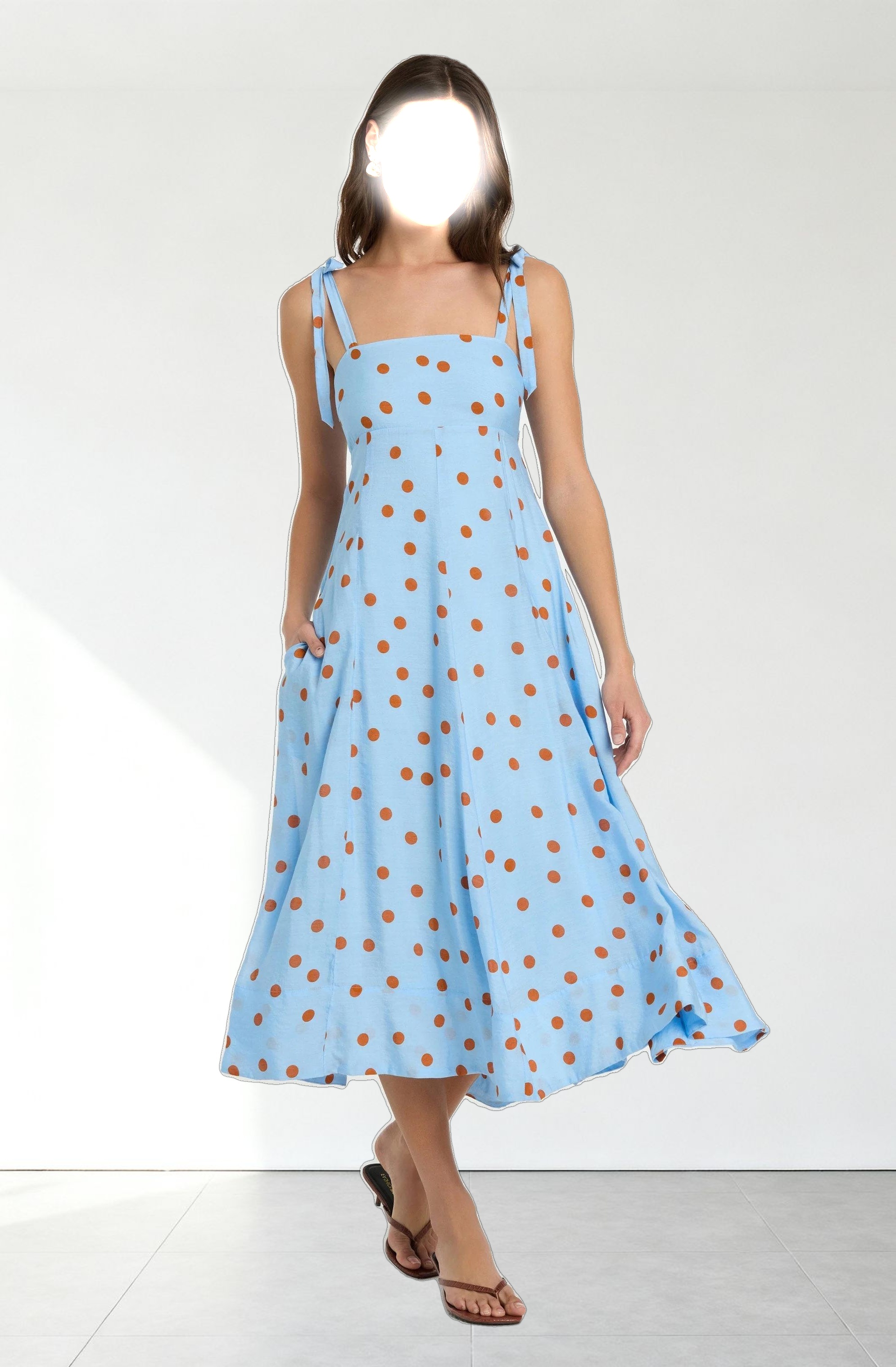 Lilliana Polka Dot Midi Dress