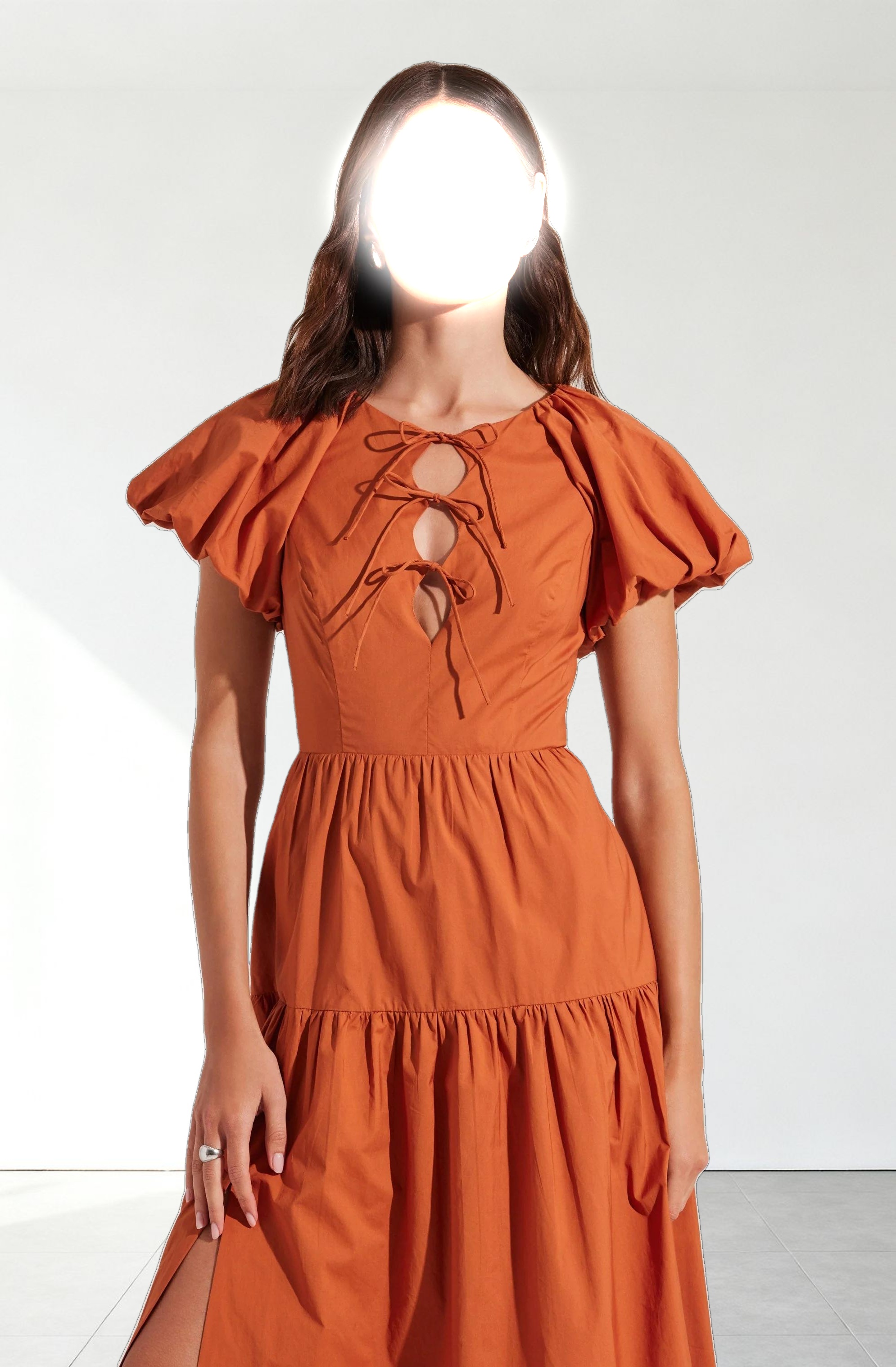 Aine Tie-Front Midi Dress