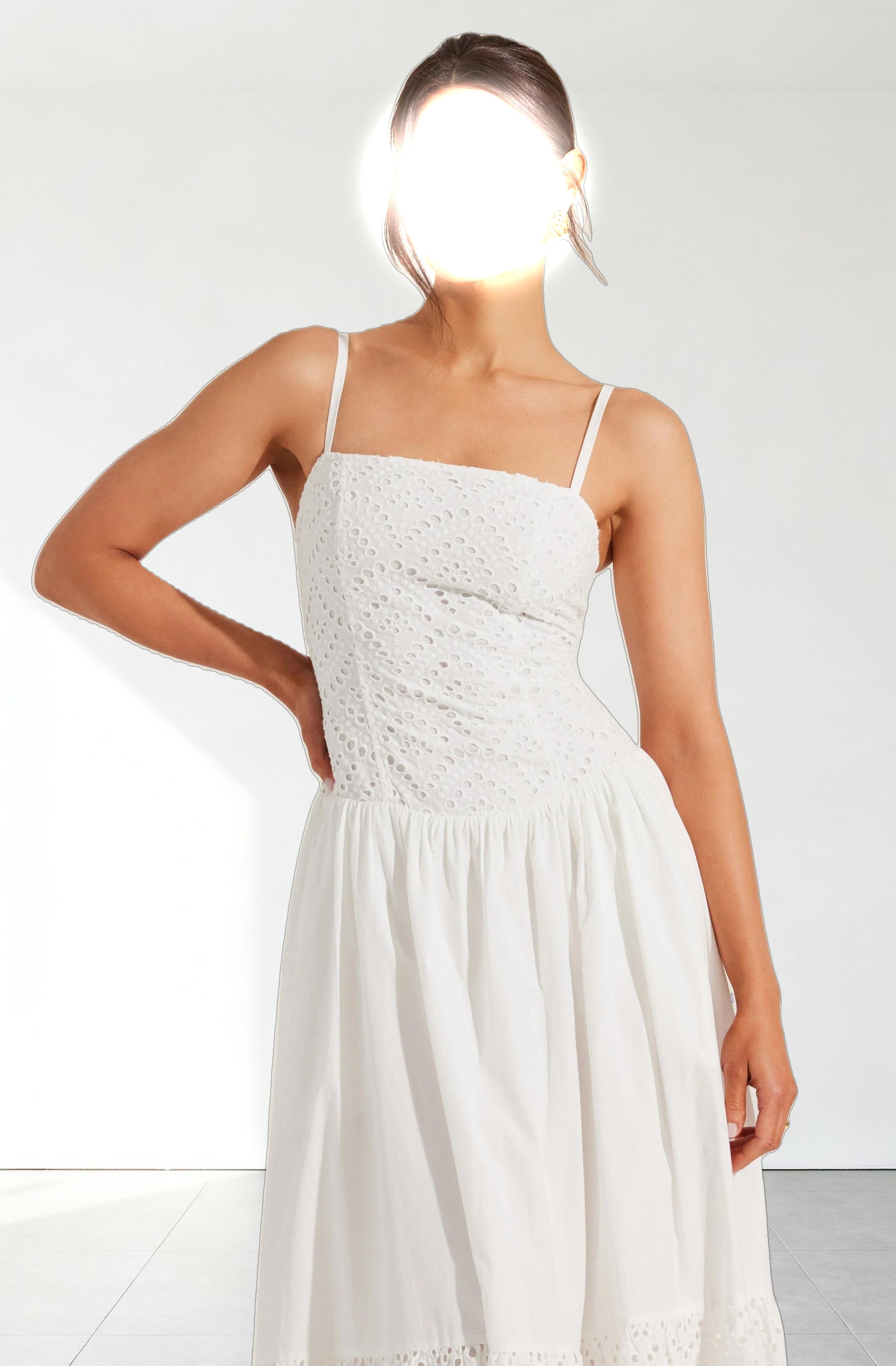 Nathalia Eyelet Midi Dress