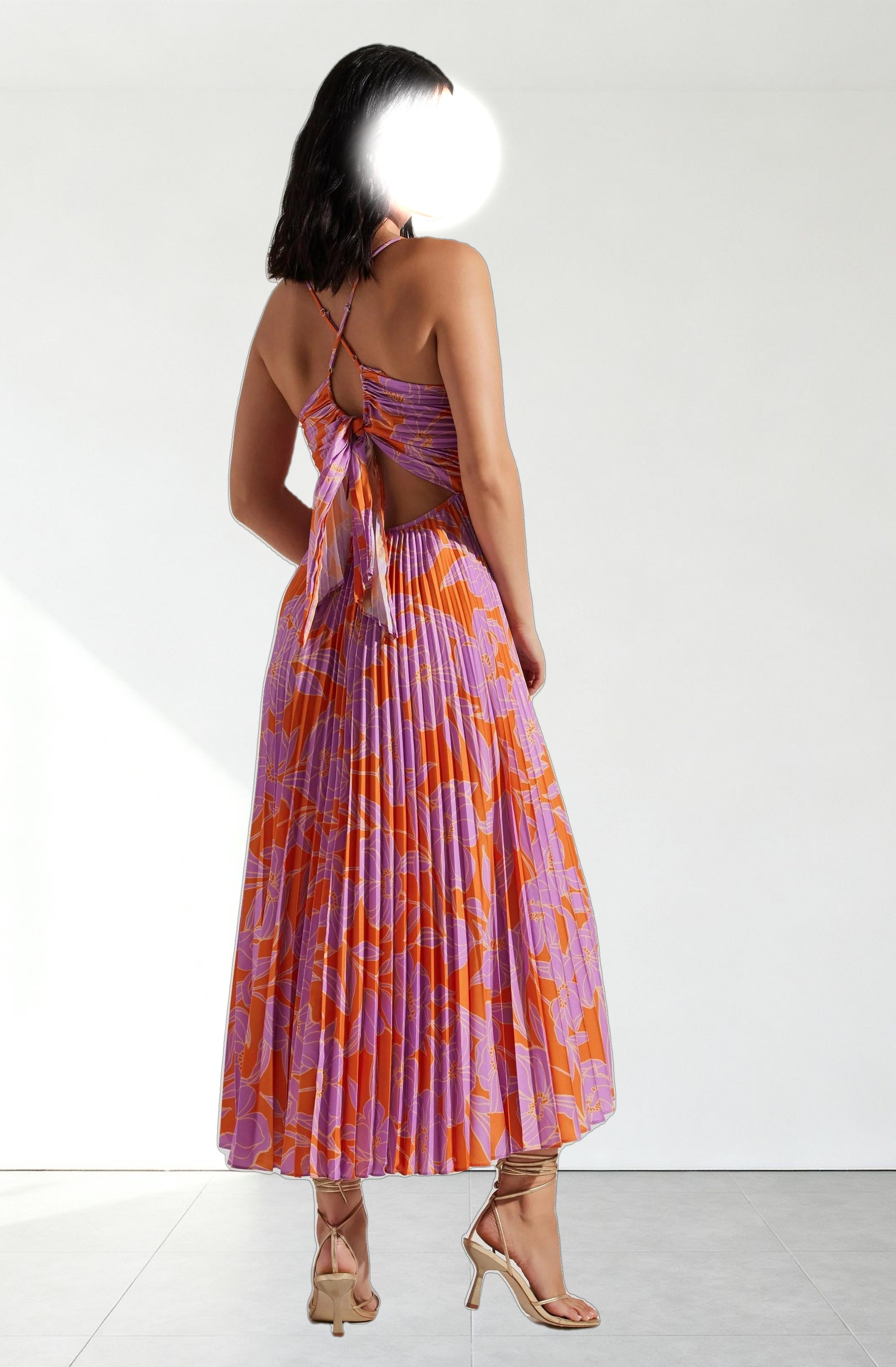 Blythe Floral Plisse Midi Dress