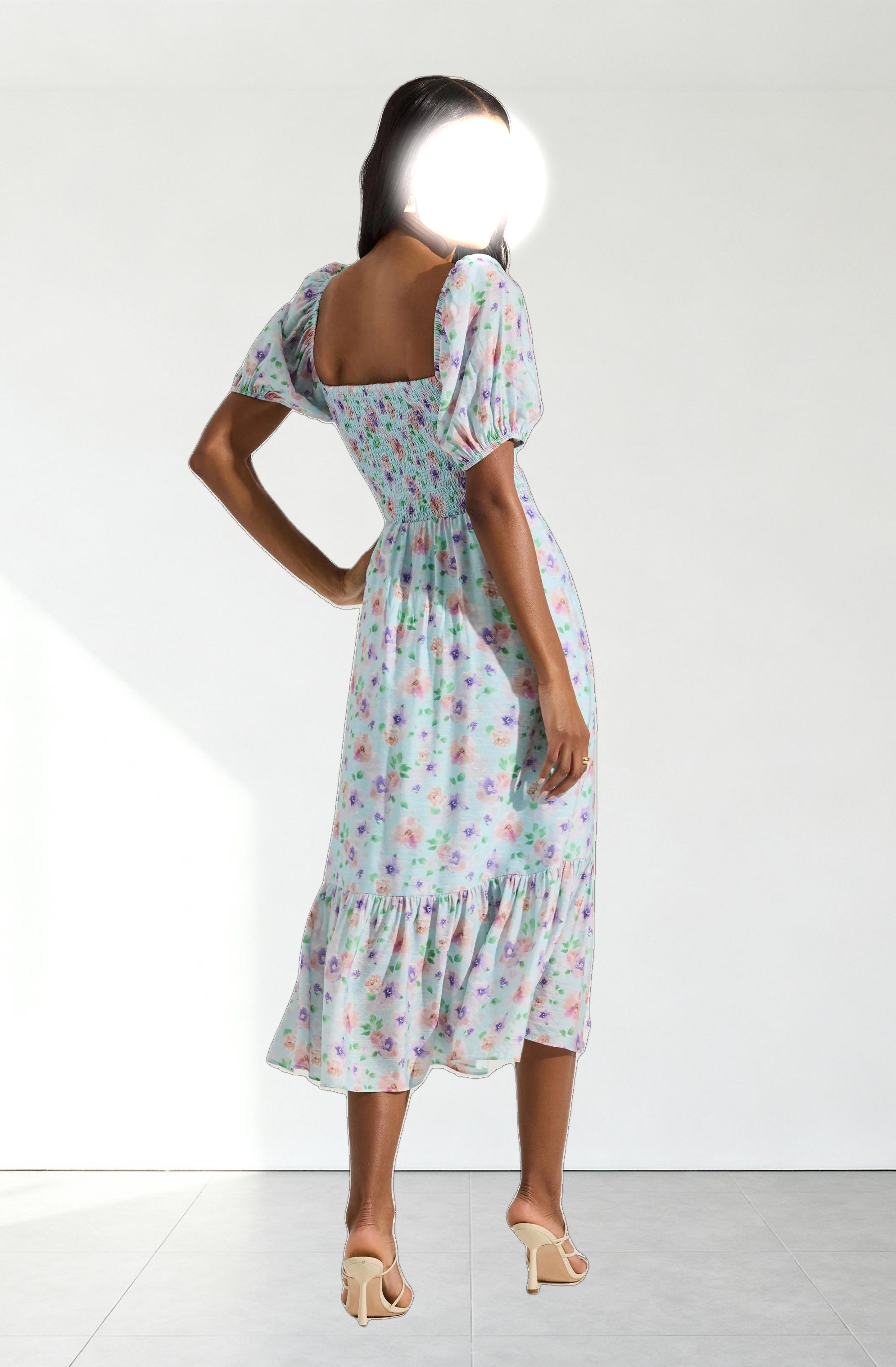 Lace Trim Bustier Midi Dress