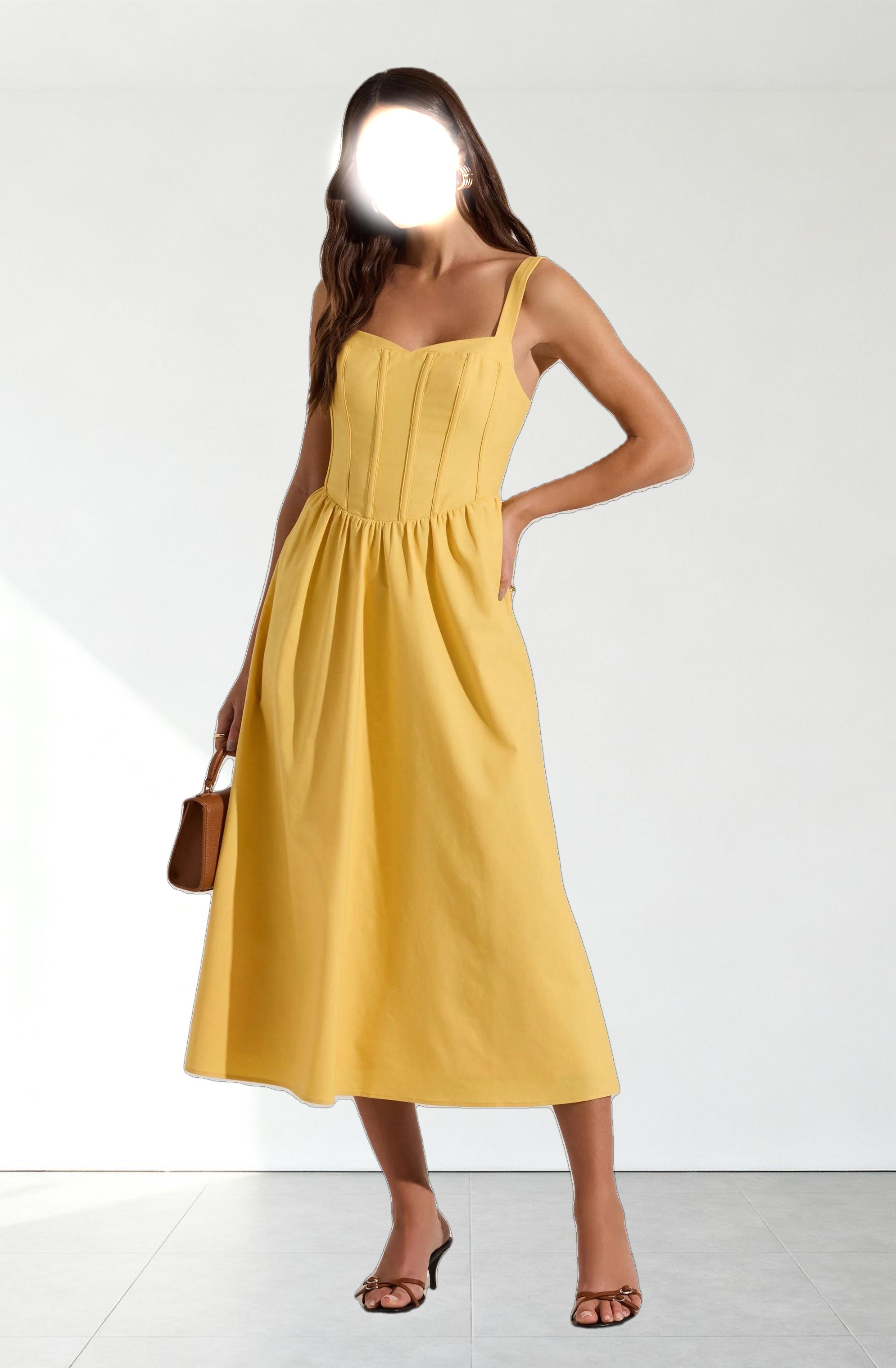 Sweetheart Corset Linen Dress