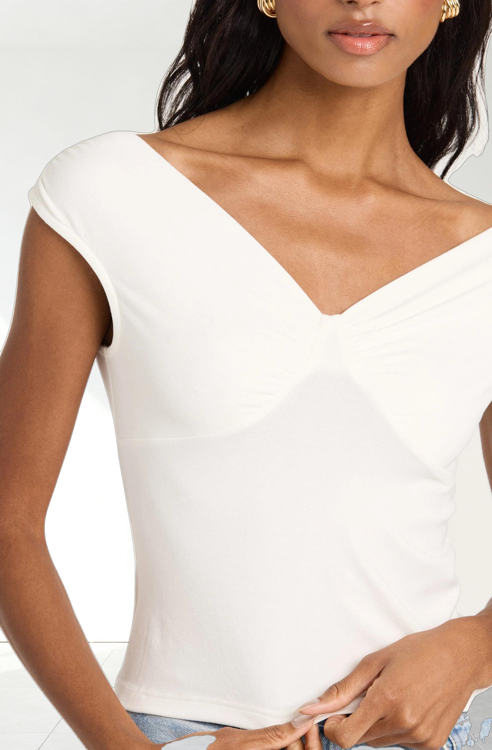 Ruched Off Shoulder Top