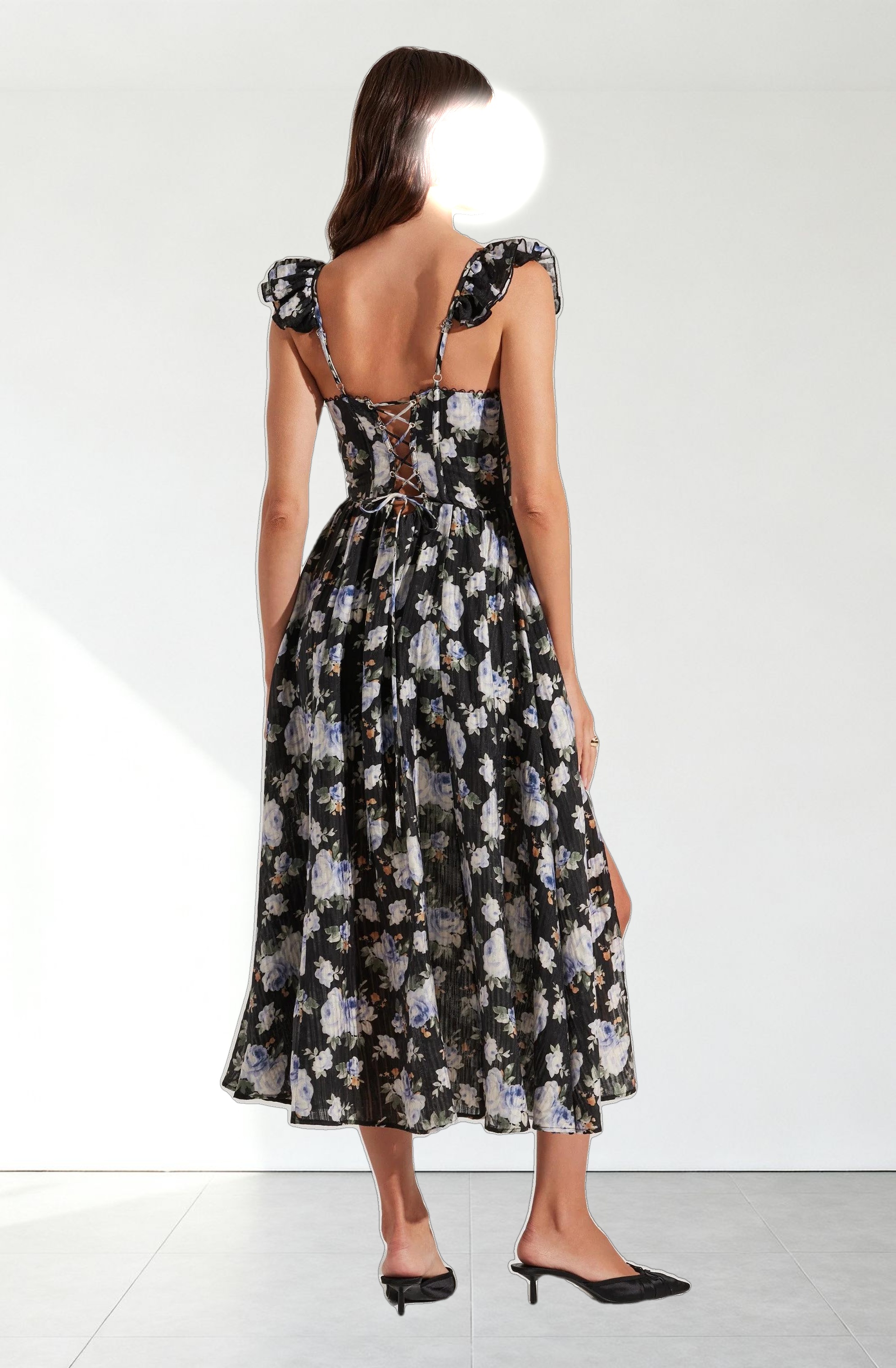 Wedelia Floral Bustier Midi Dress