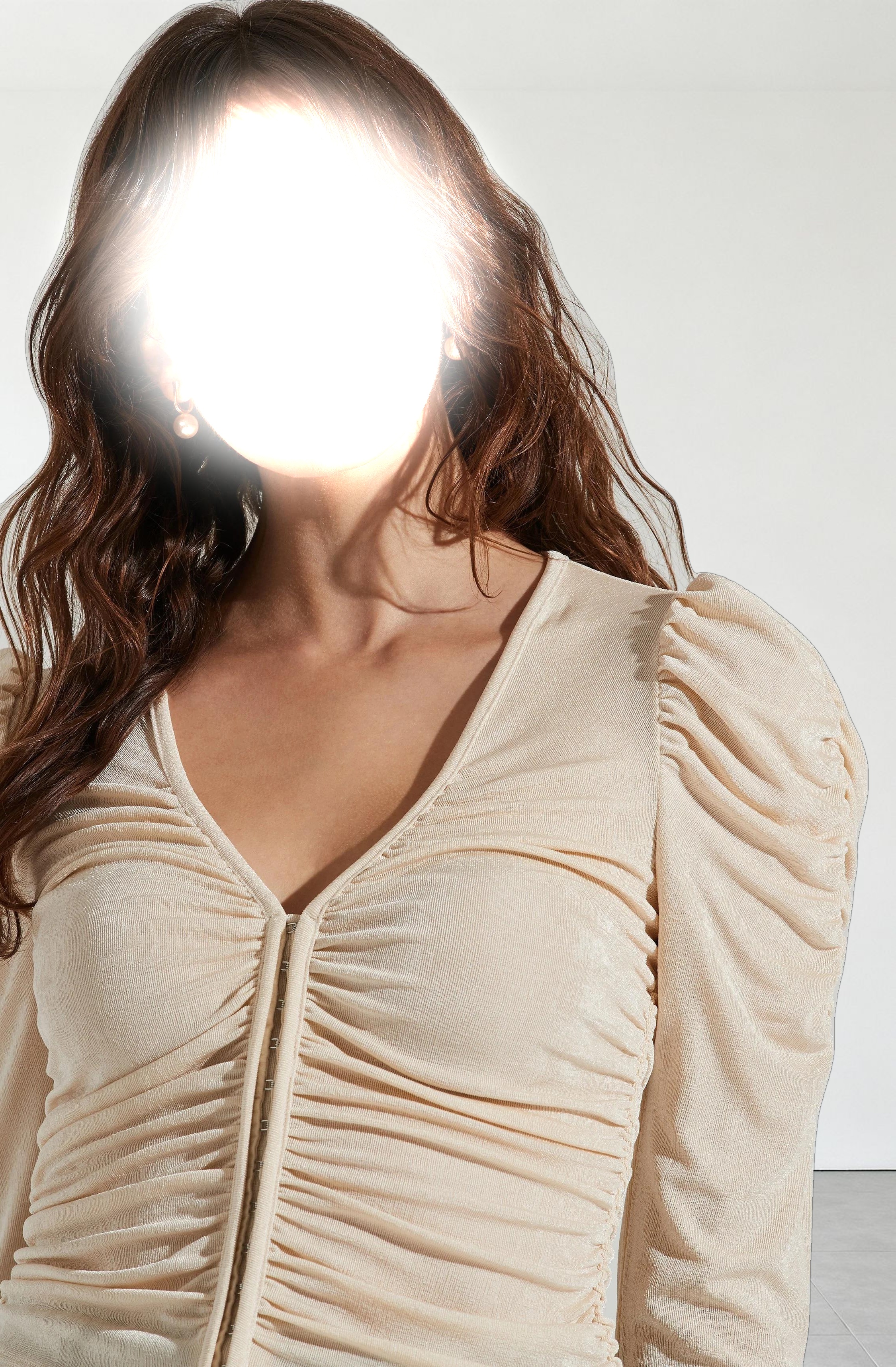 Ruched Front Long Sleeve Top