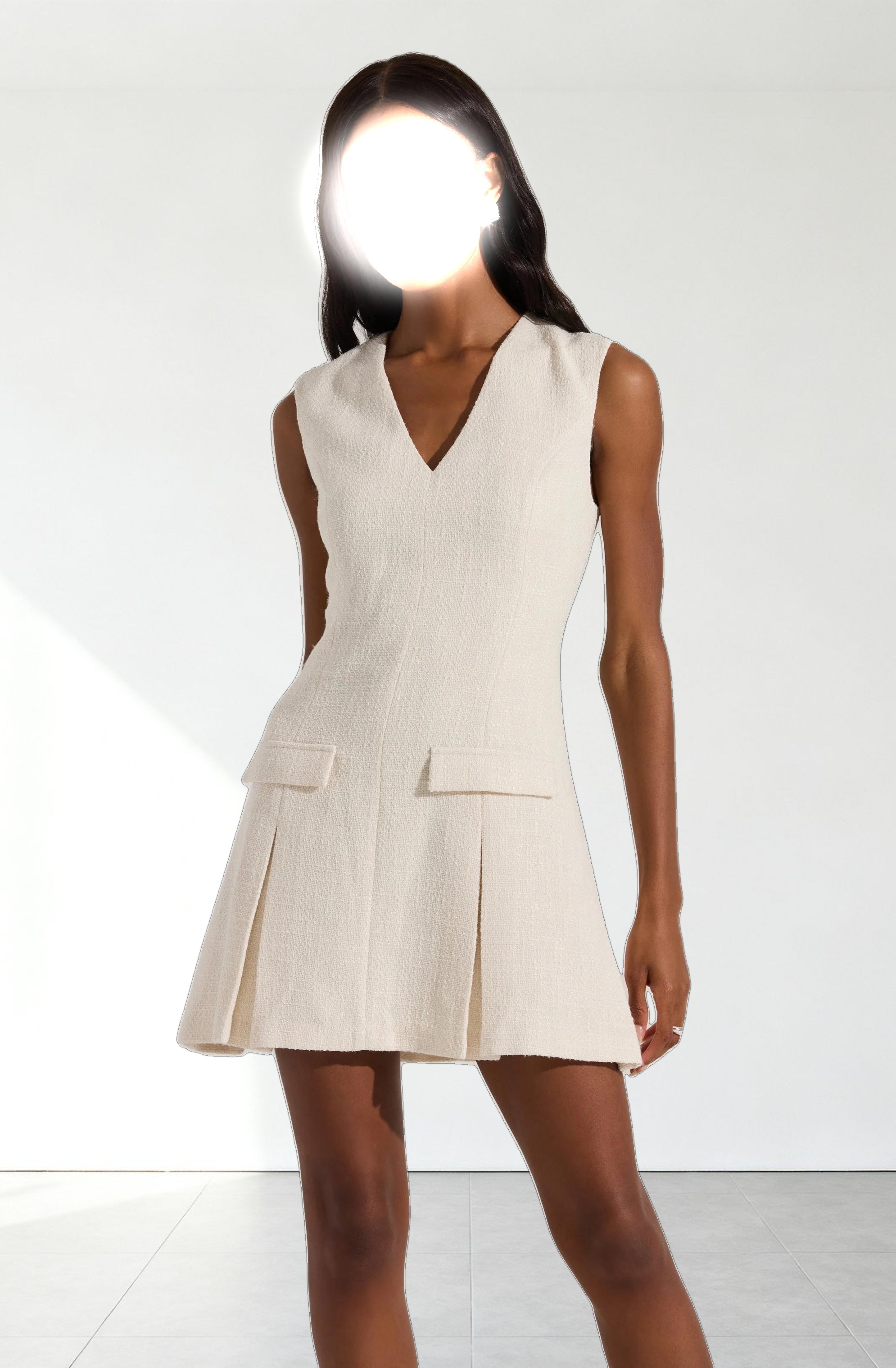 Sleeveless Tweed Mini Dress