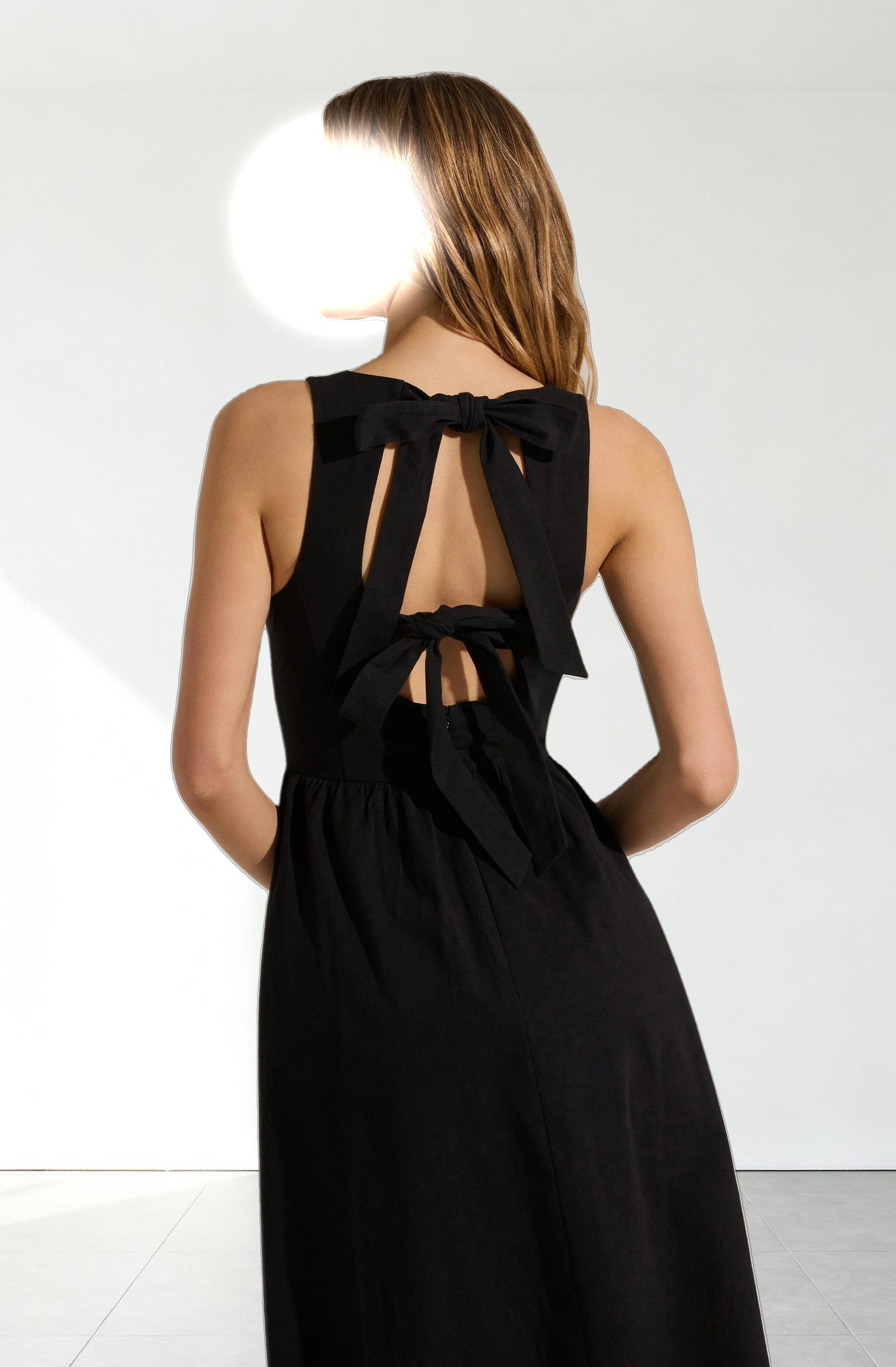 Bow Back Apron Midi Dress