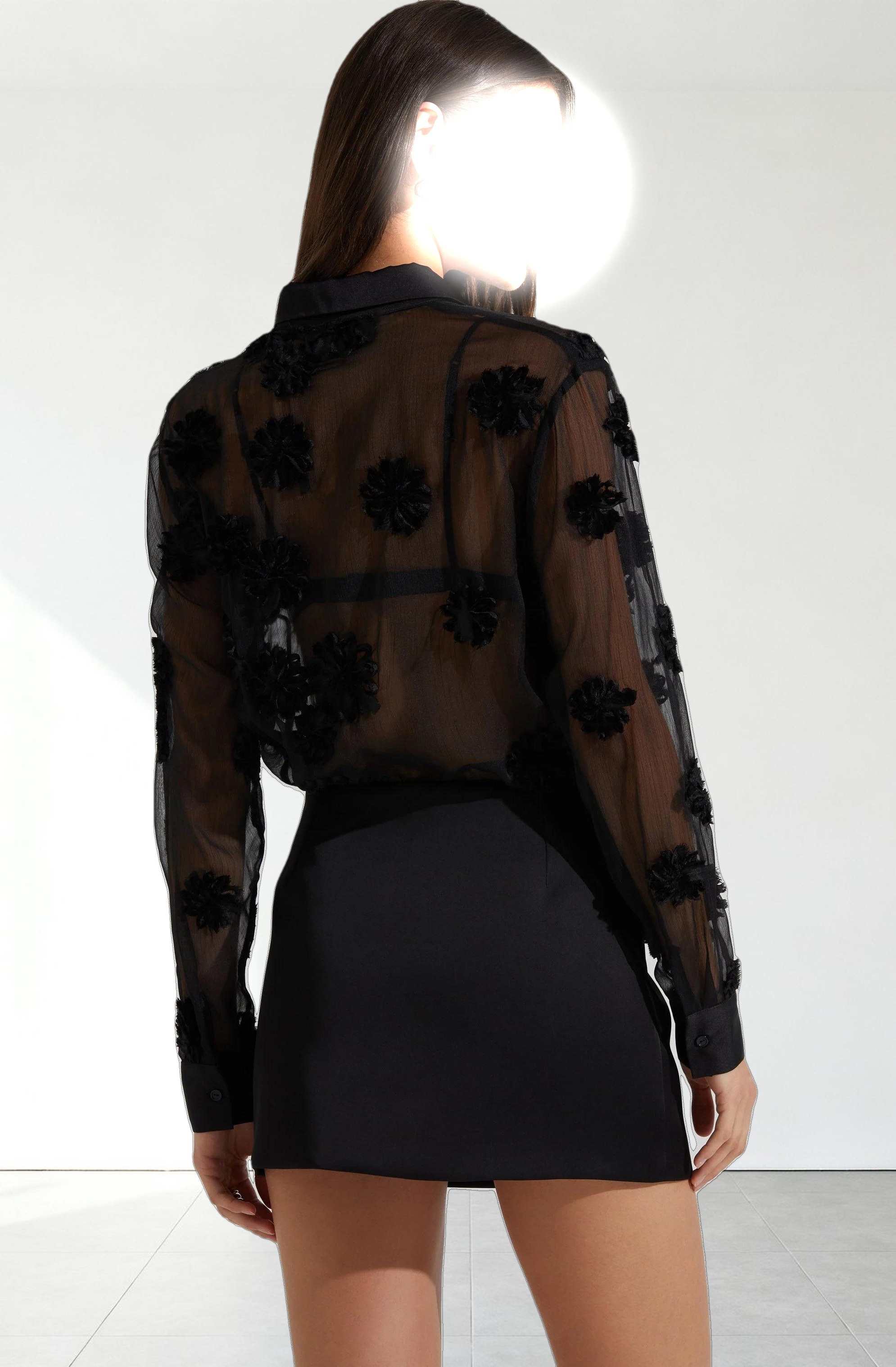 Ioannis Sheer 3D Floral Shirt