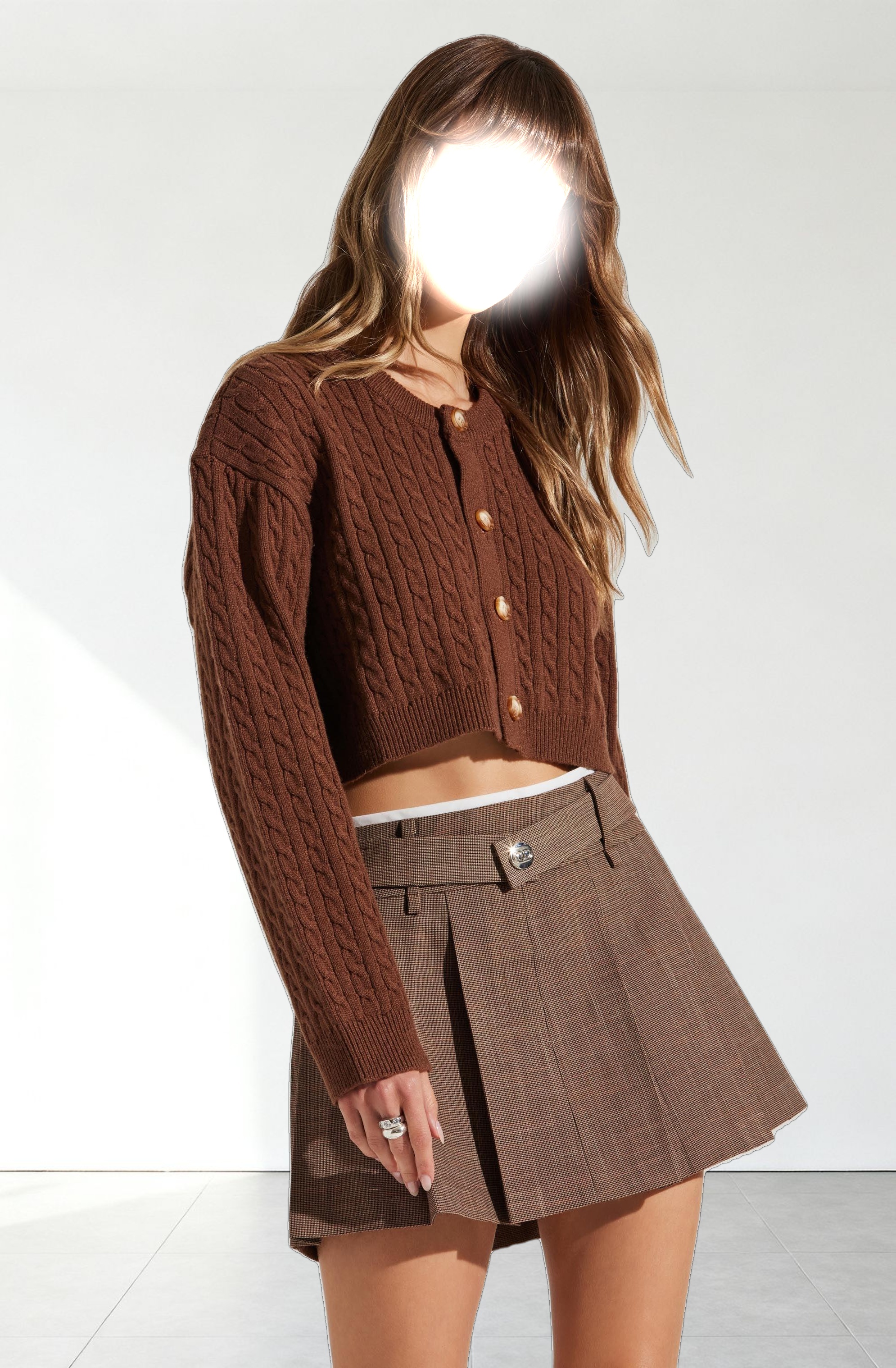 Sebille Cropped Cable Cardigan