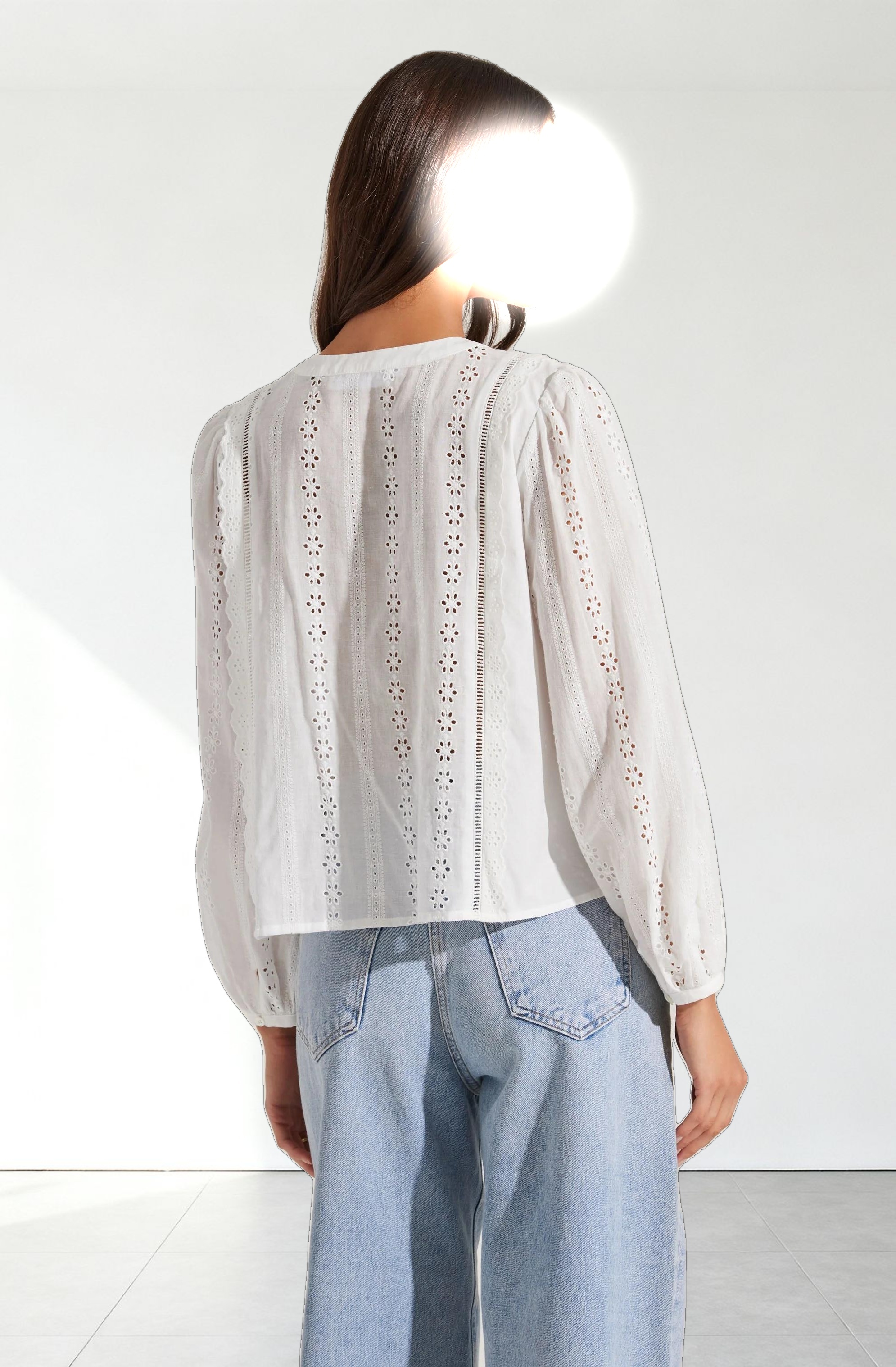 Aneska Broderie Button Up Top