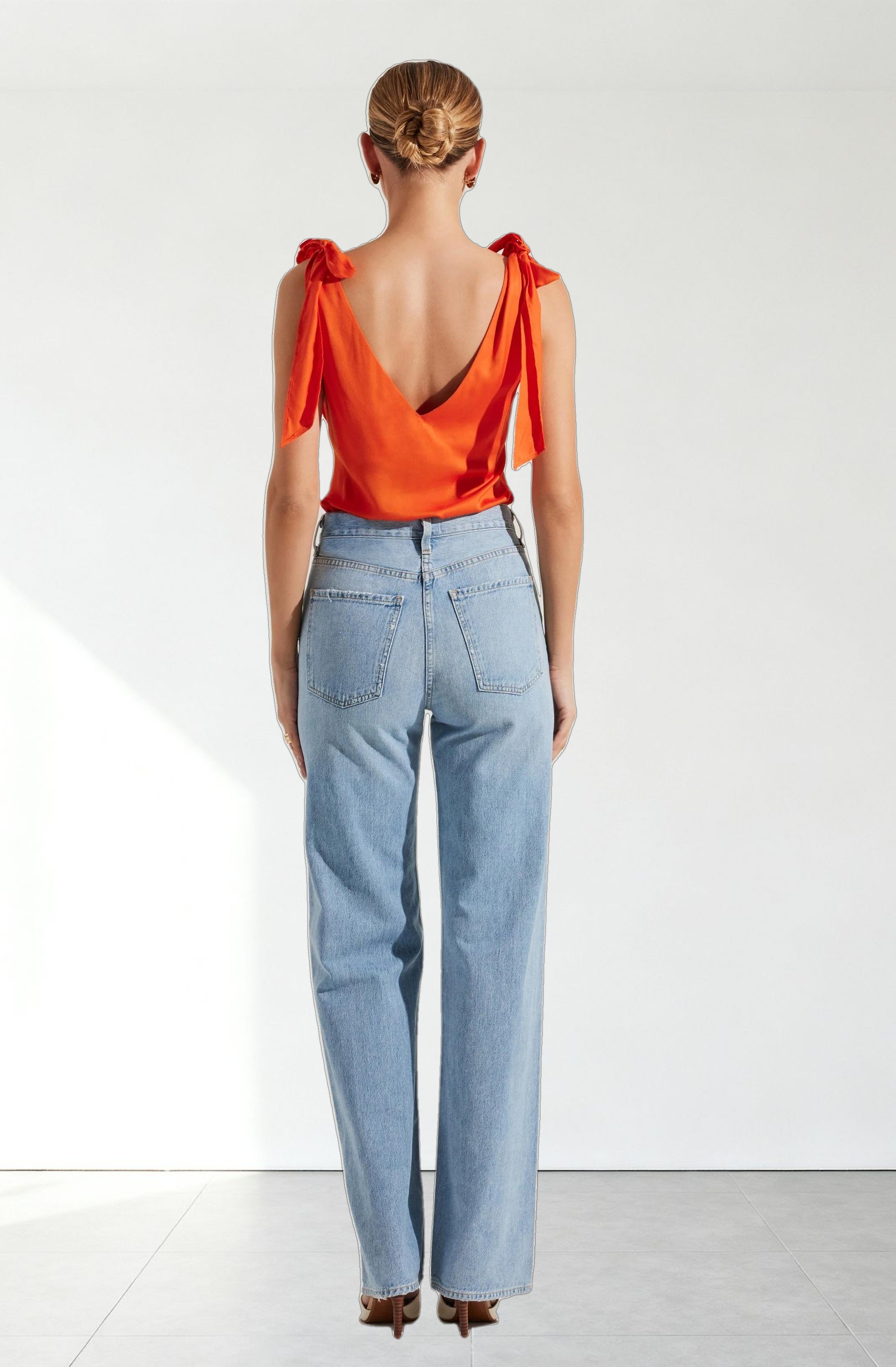 Allexina Satin Cowl Neck Top